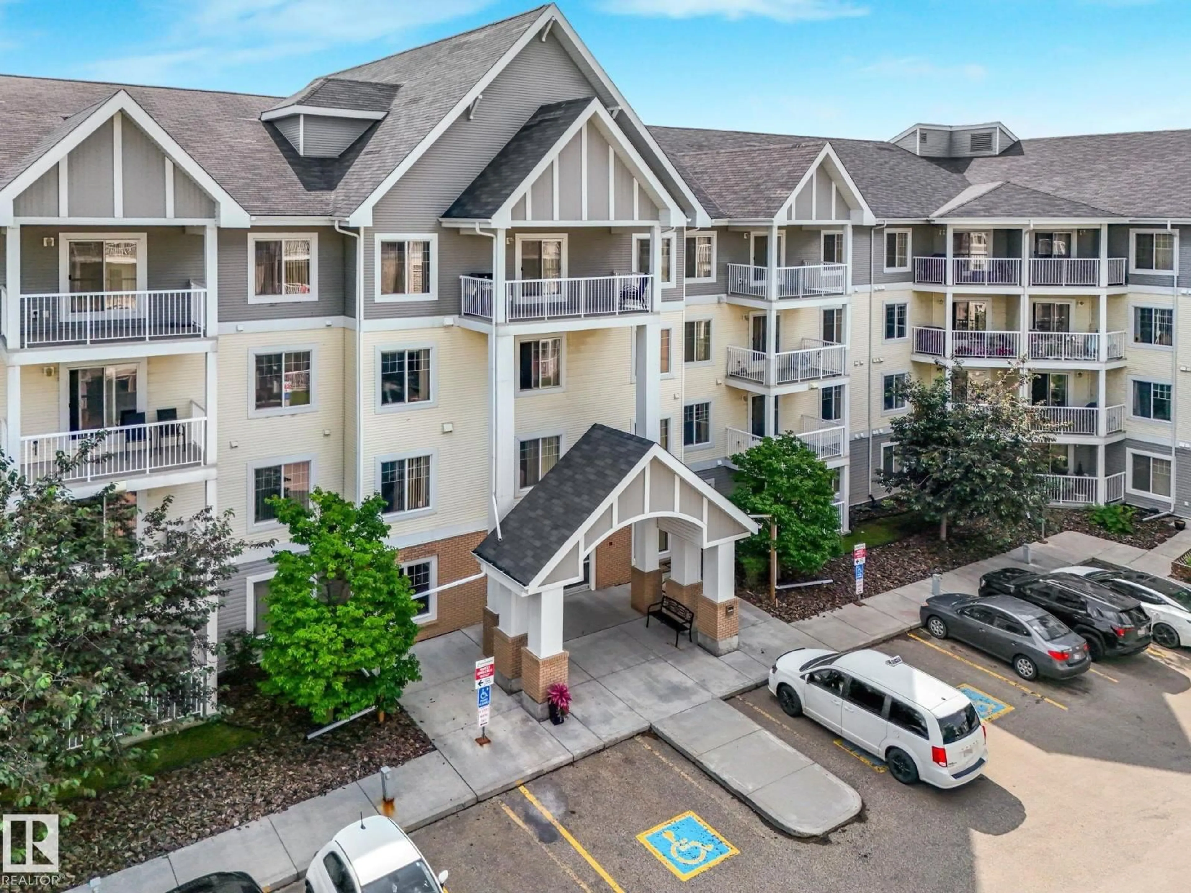 A pic from outside/outdoor area/front of a property/back of a property/a pic from drone, mountain view for #214 - 2204 44 AV, Edmonton Alberta T6T0G5