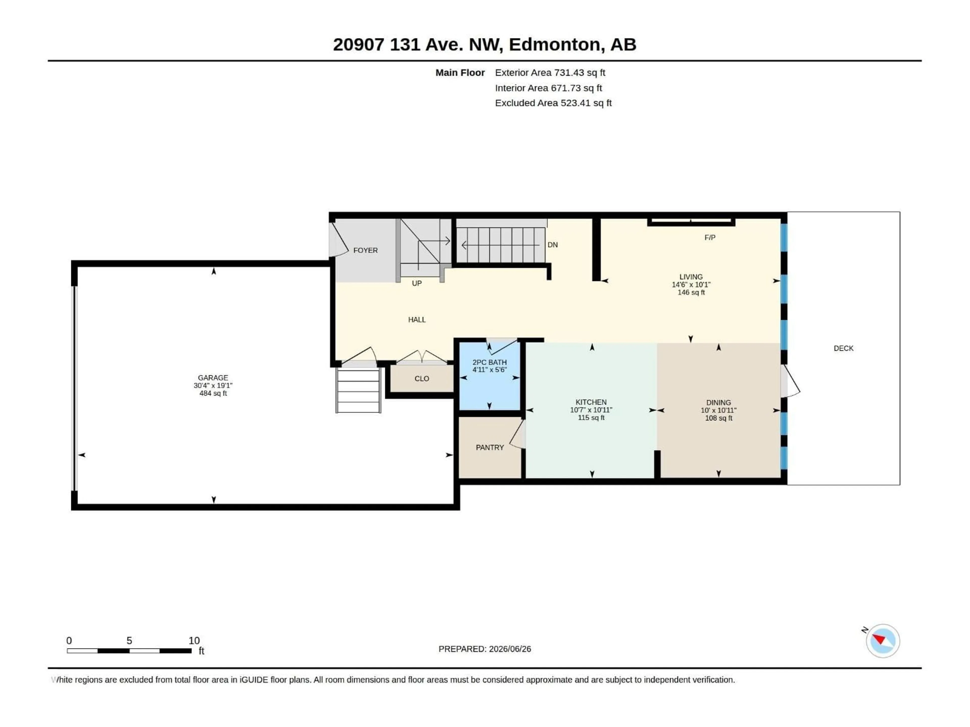 Floor plan for 20907 131 AV, Edmonton Alberta T5S0P4