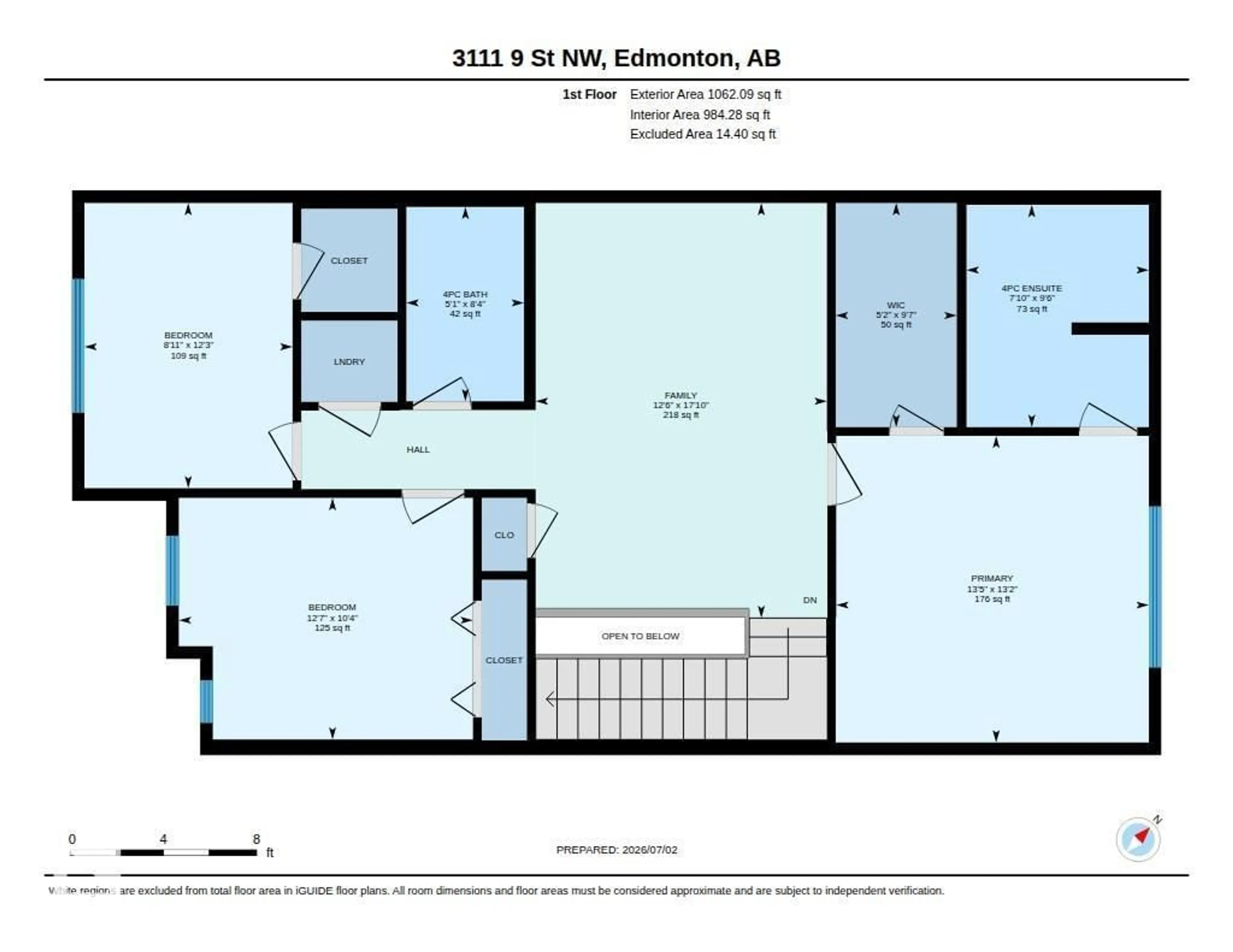 Floor plan for 3111 9 ST, Edmonton Alberta T6T1A4