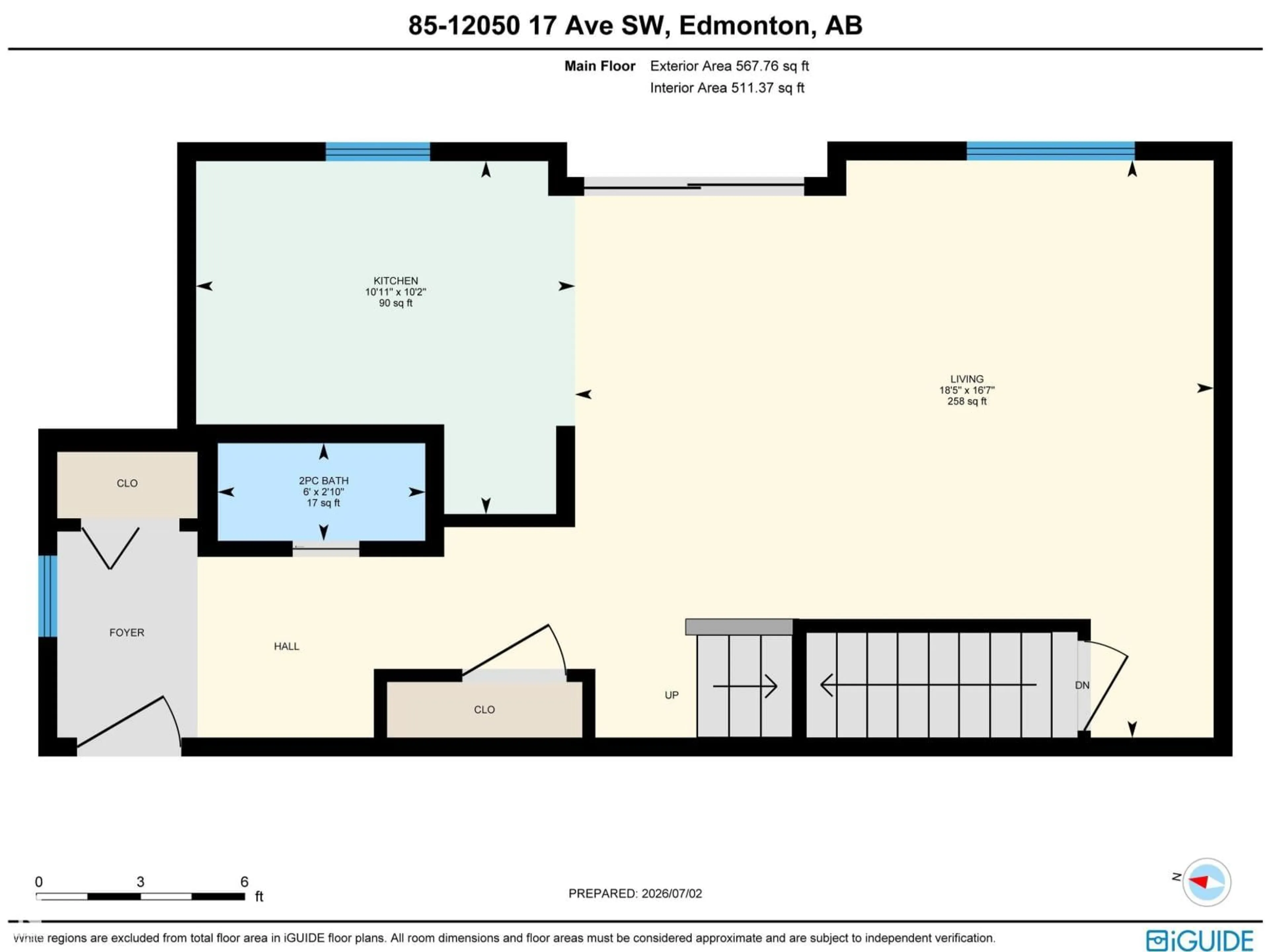 Floor plan for 85 12050 17 AV SW, Edmonton Alberta T6W1X4