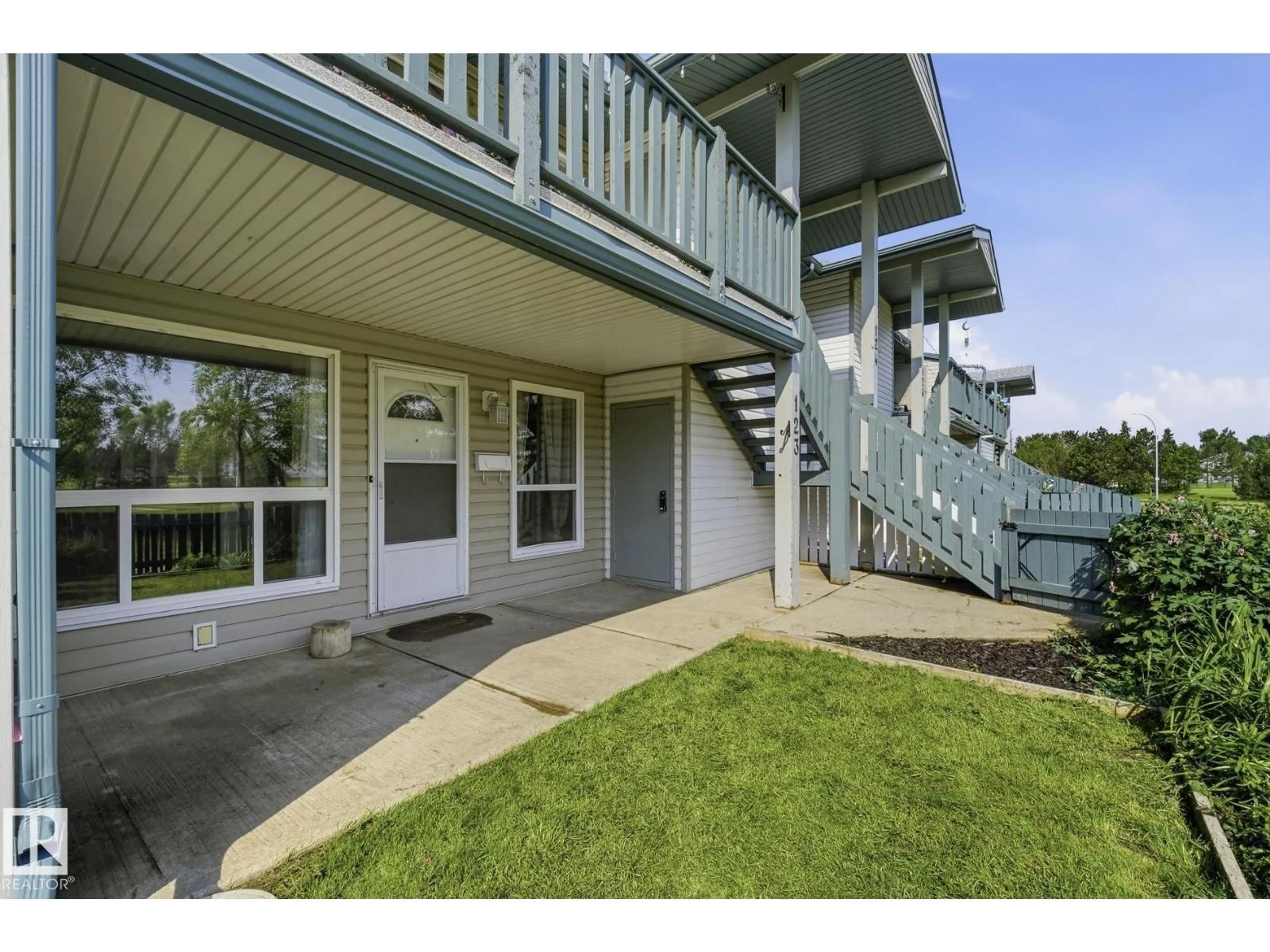 Patio, water/lake/river/ocean view for #123 - 2703 79 ST NW, Edmonton Alberta T6K3Z6