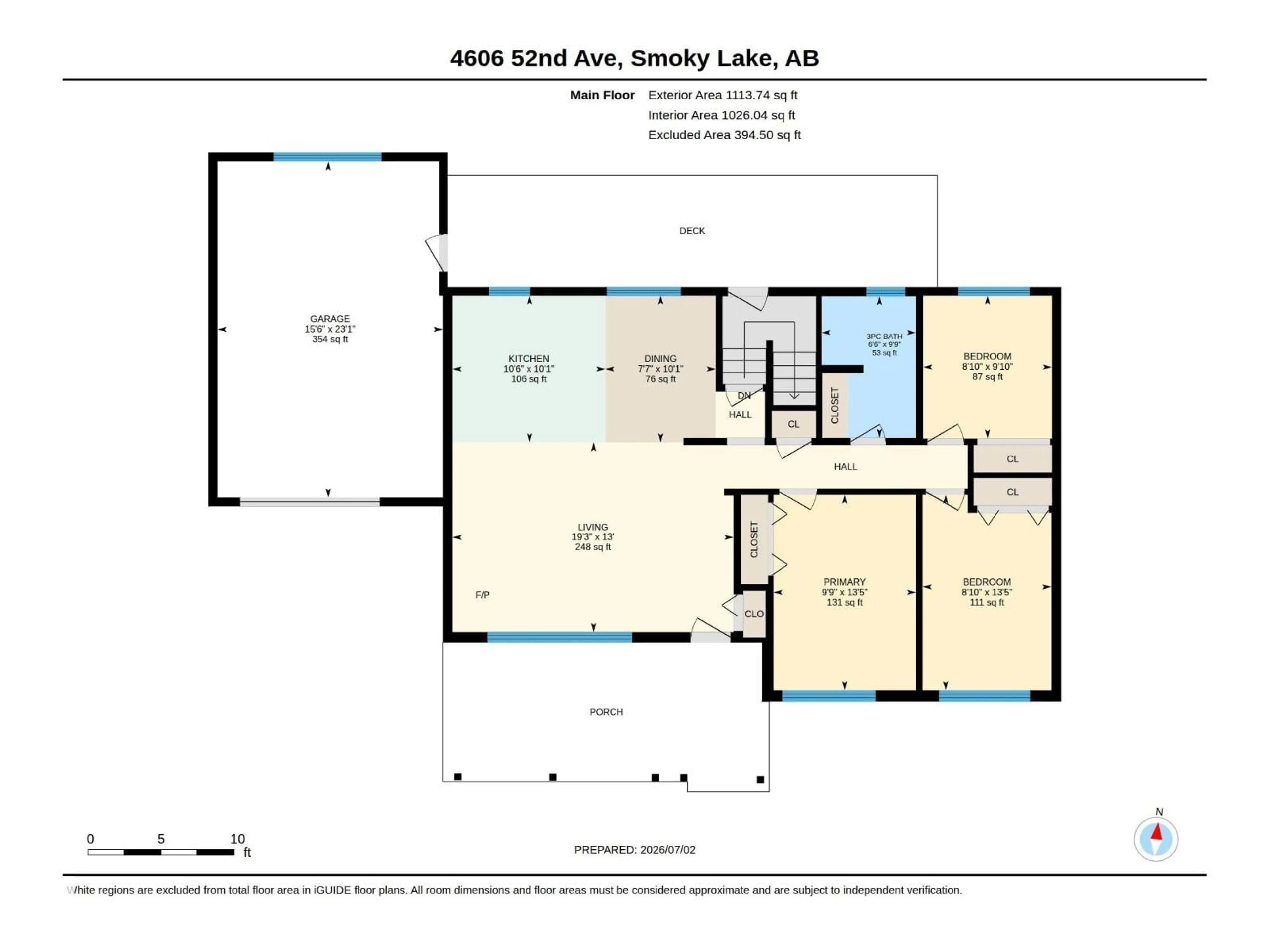Floor plan for 4606 52 AV, Smoky Lake Town Alberta T0A3C0