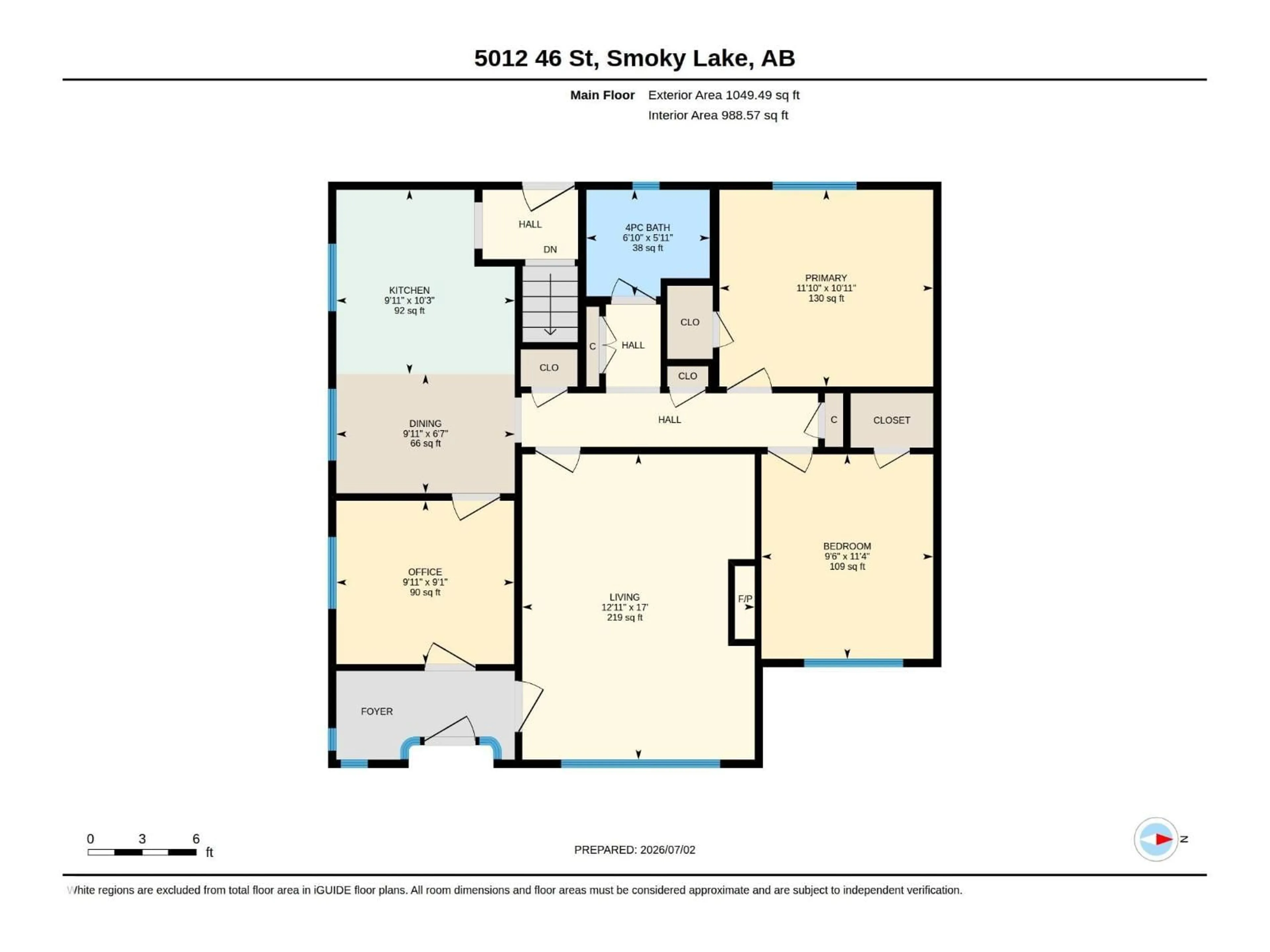 Floor plan for 5012 46 ST, Smoky Lake Town Alberta T0A3C0