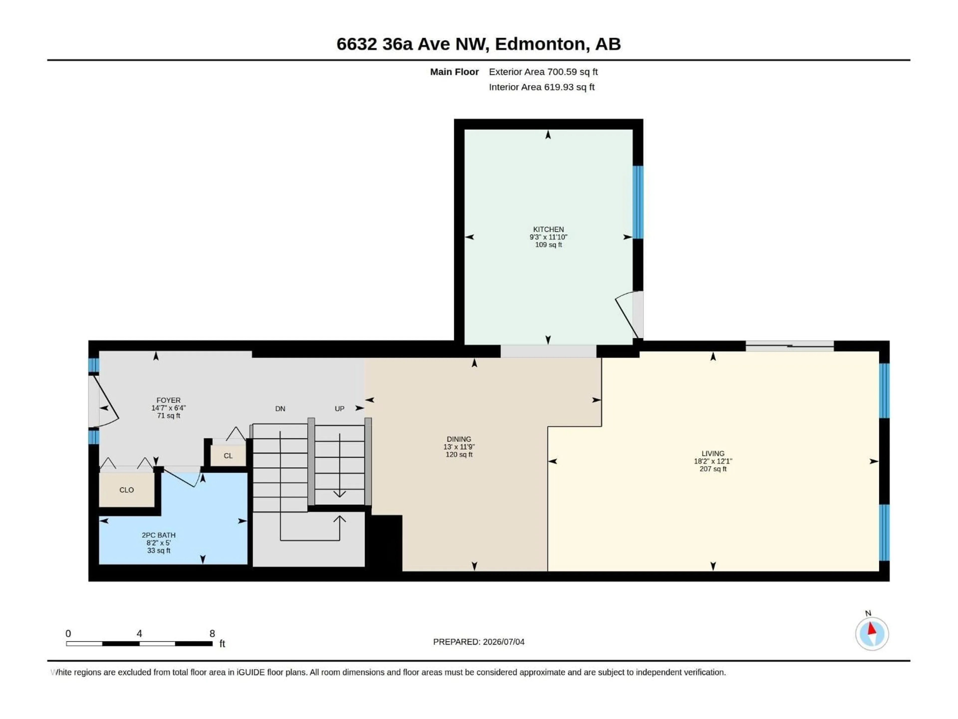 Floor plan for 6632 36A AV, Edmonton Alberta T6K1S3