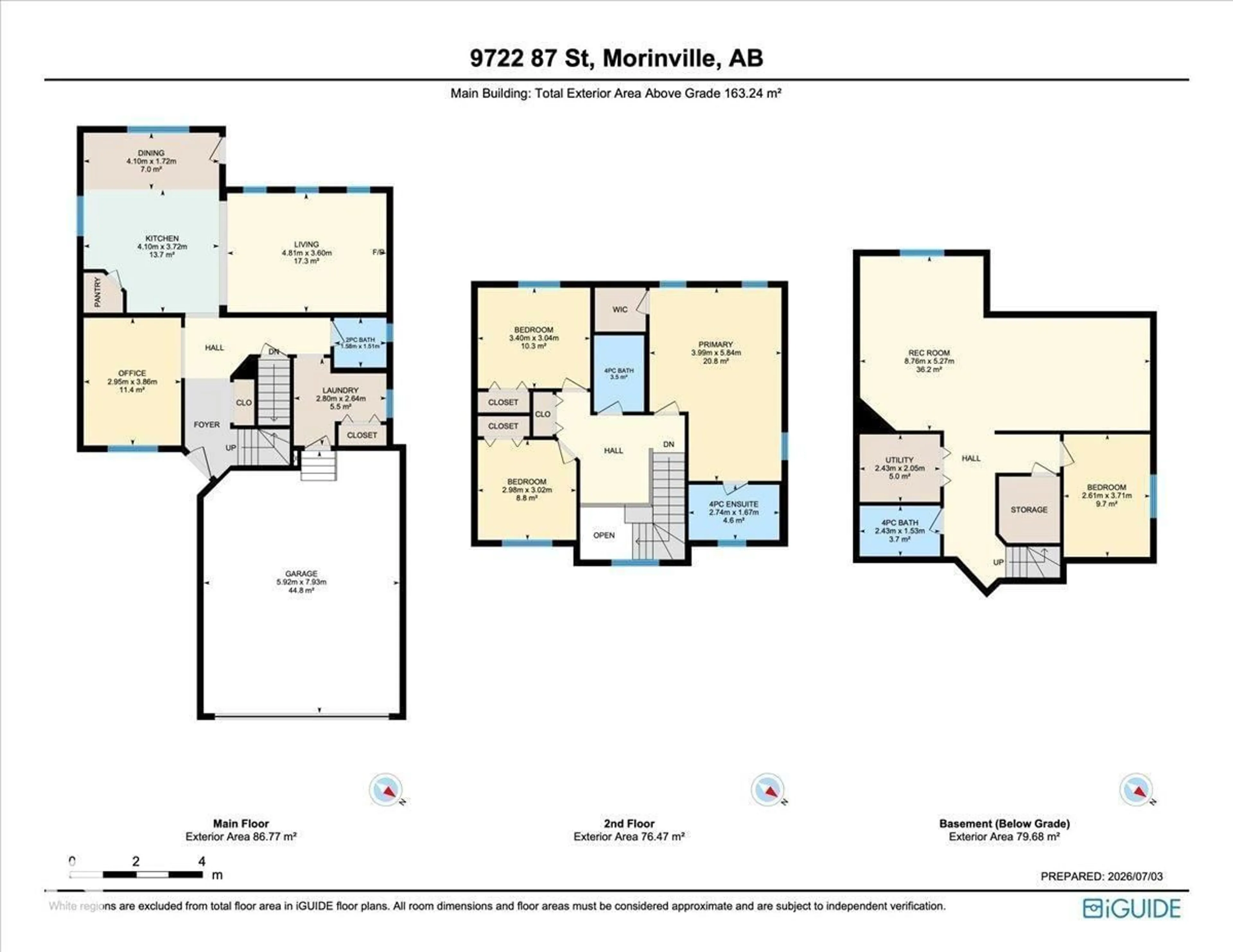 Floor plan for 9722 87 ST, Morinville Alberta T8R1V2