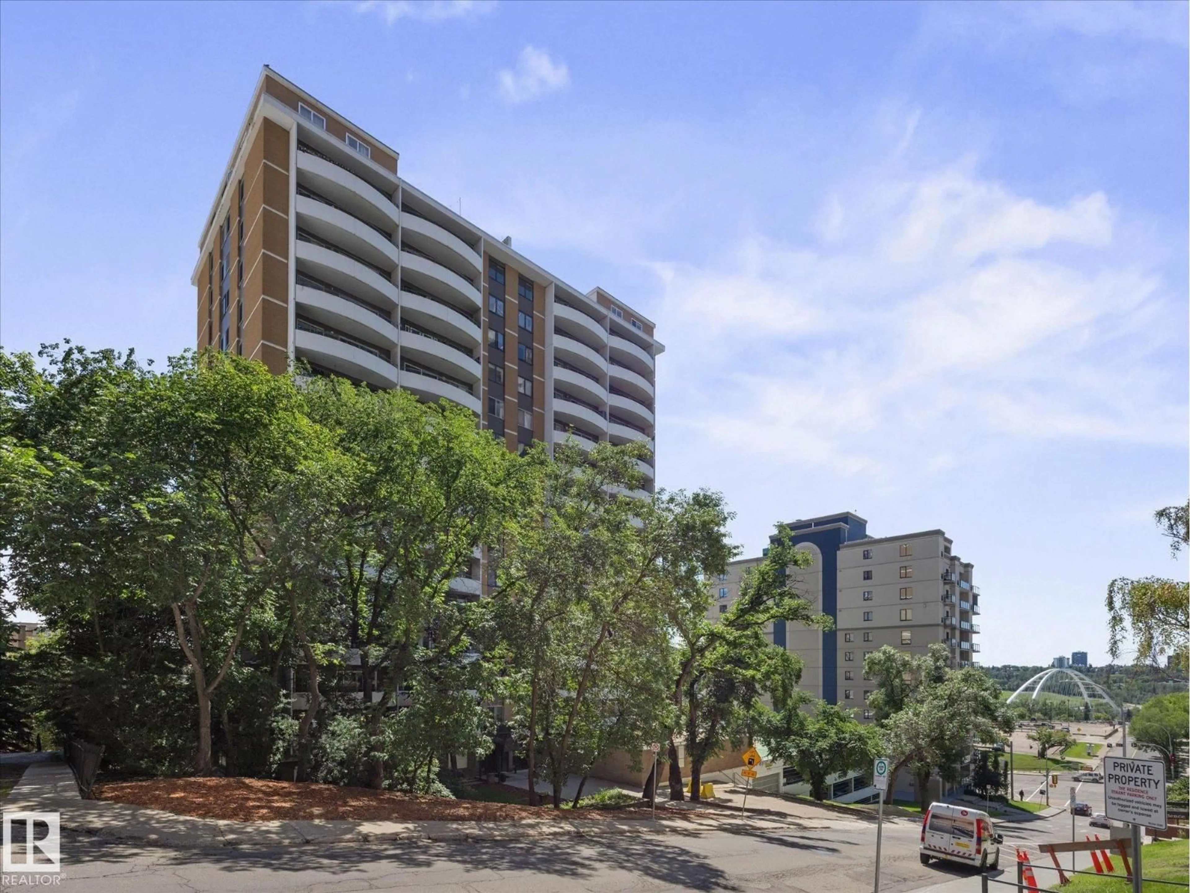 A pic from outside/outdoor area/front of a property/back of a property/a pic from drone, city buildings view from balcony for #1601 - 9725 106 ST, Edmonton Alberta T5K1B5