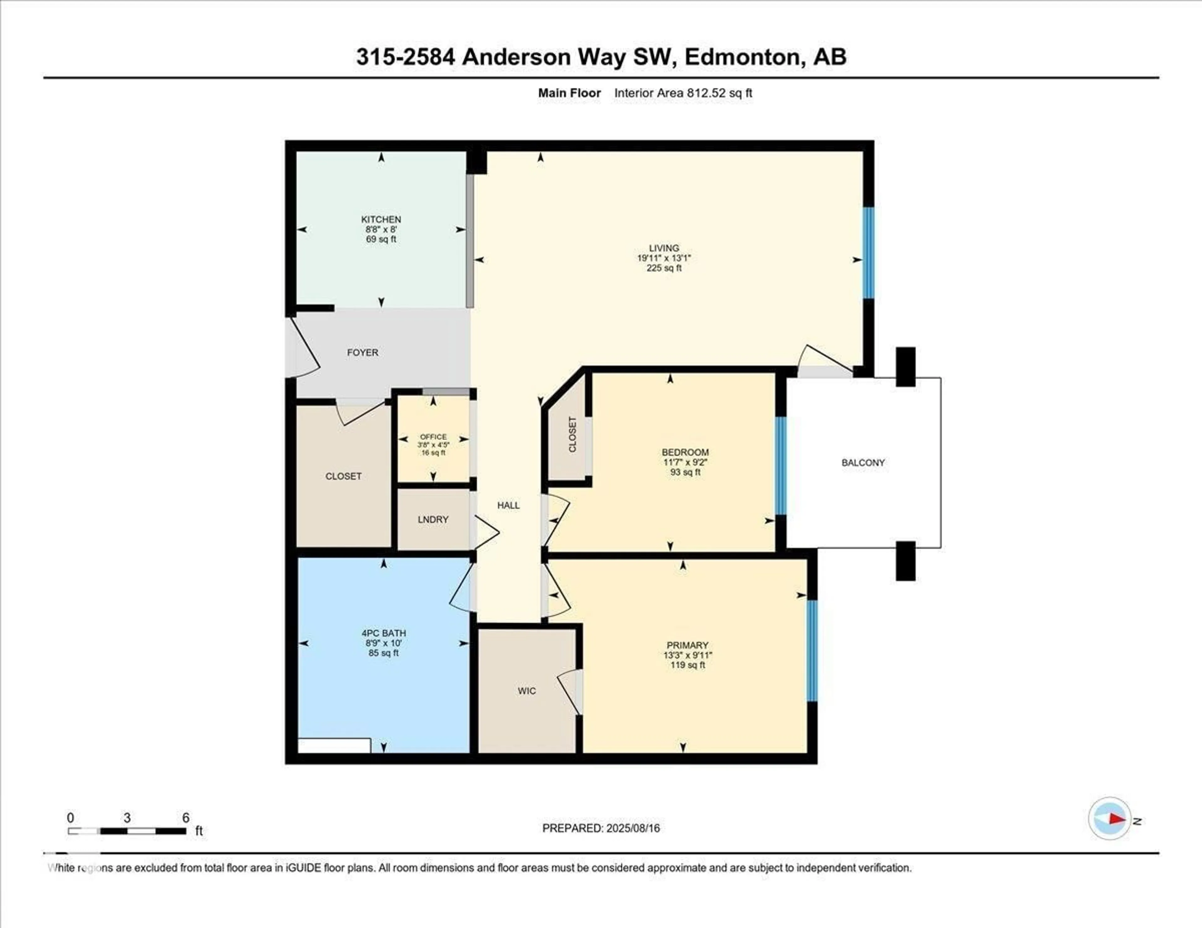 Floor plan for 2584 - 315 ANDERSON WY, Edmonton Alberta T6W0R2