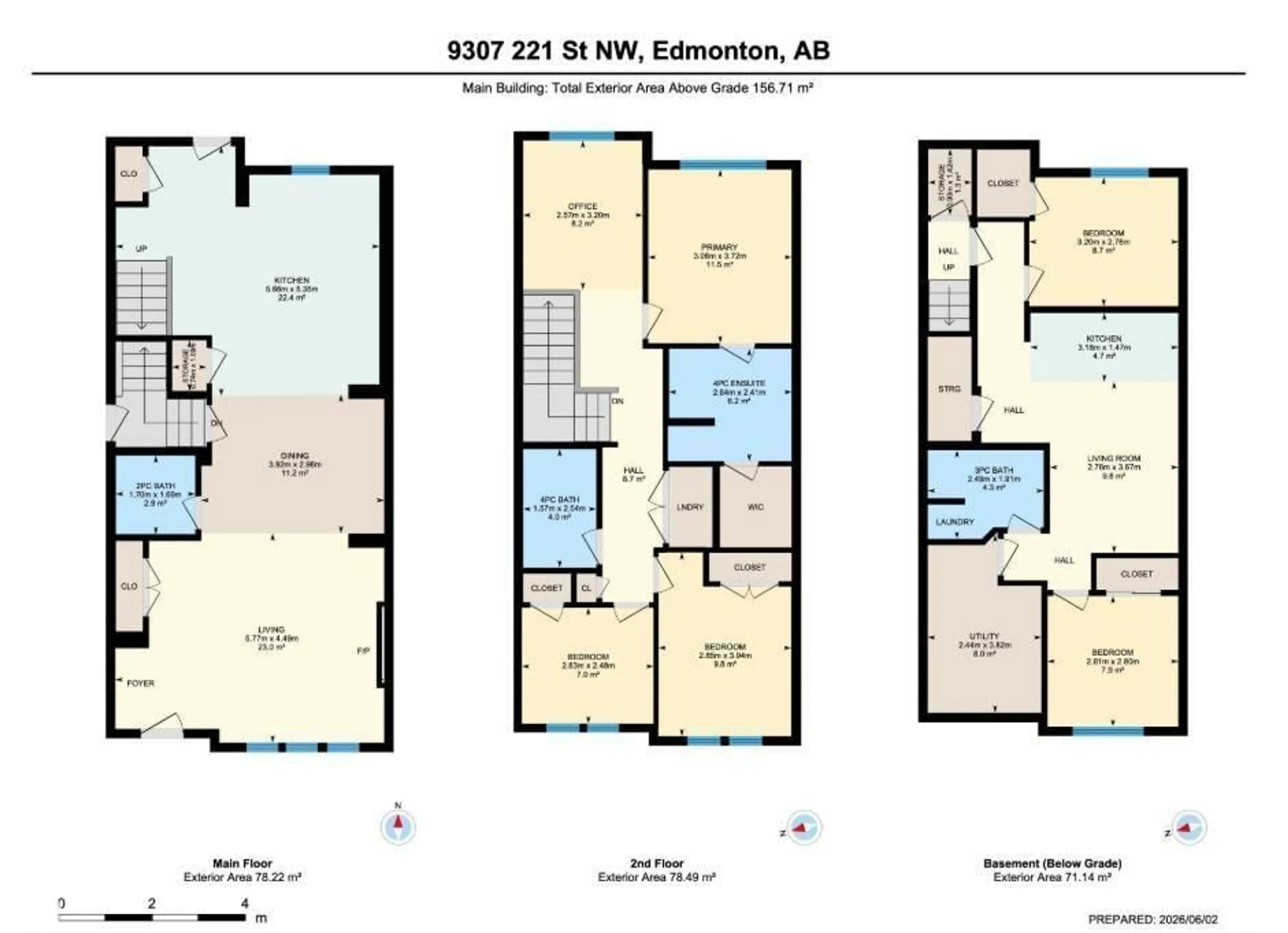 Floor plan for 9307 221 ST, Edmonton Alberta T5T6C9