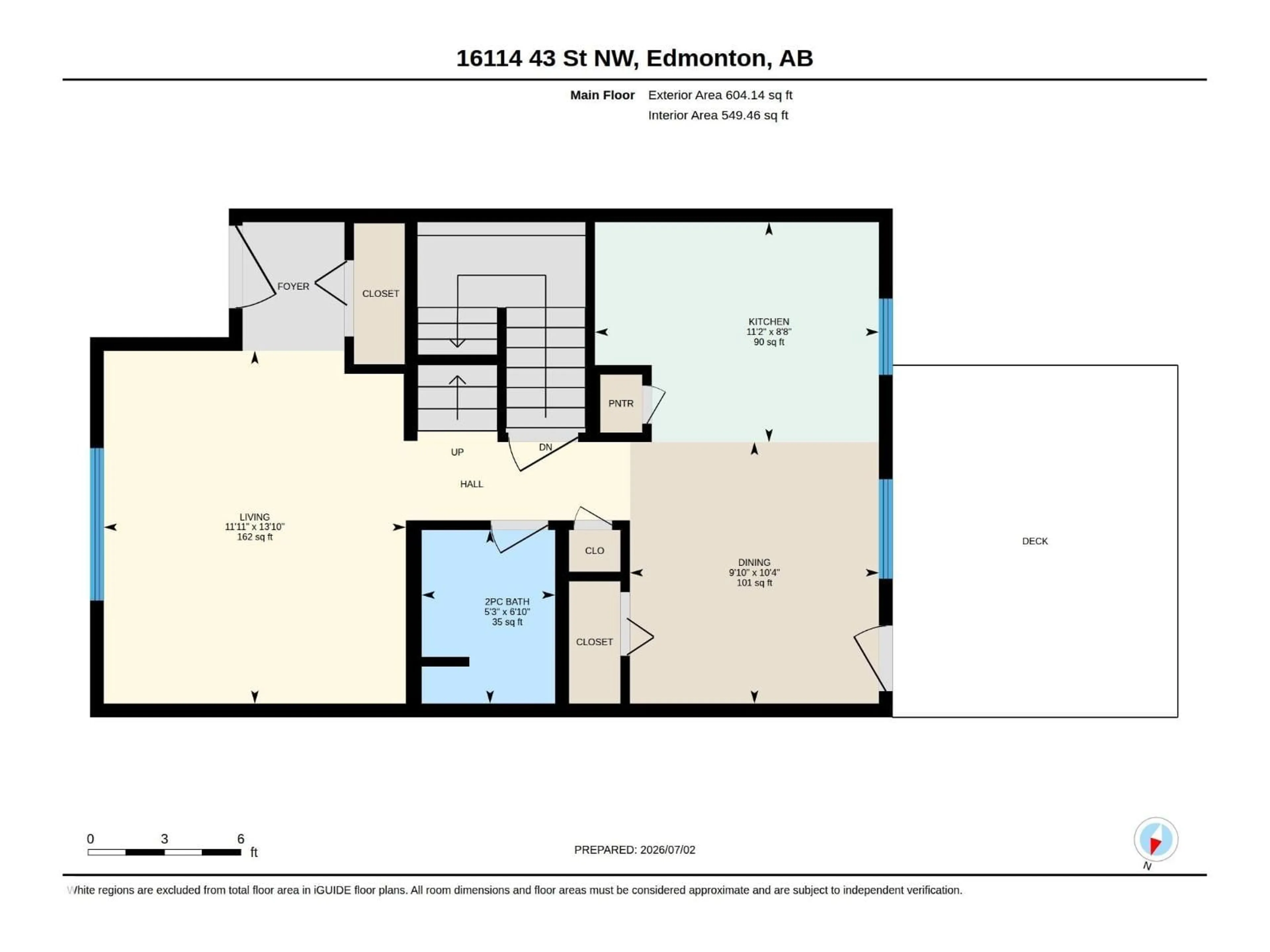 Floor plan for NW - 16114 43 ST, Edmonton Alberta T5Y0G5
