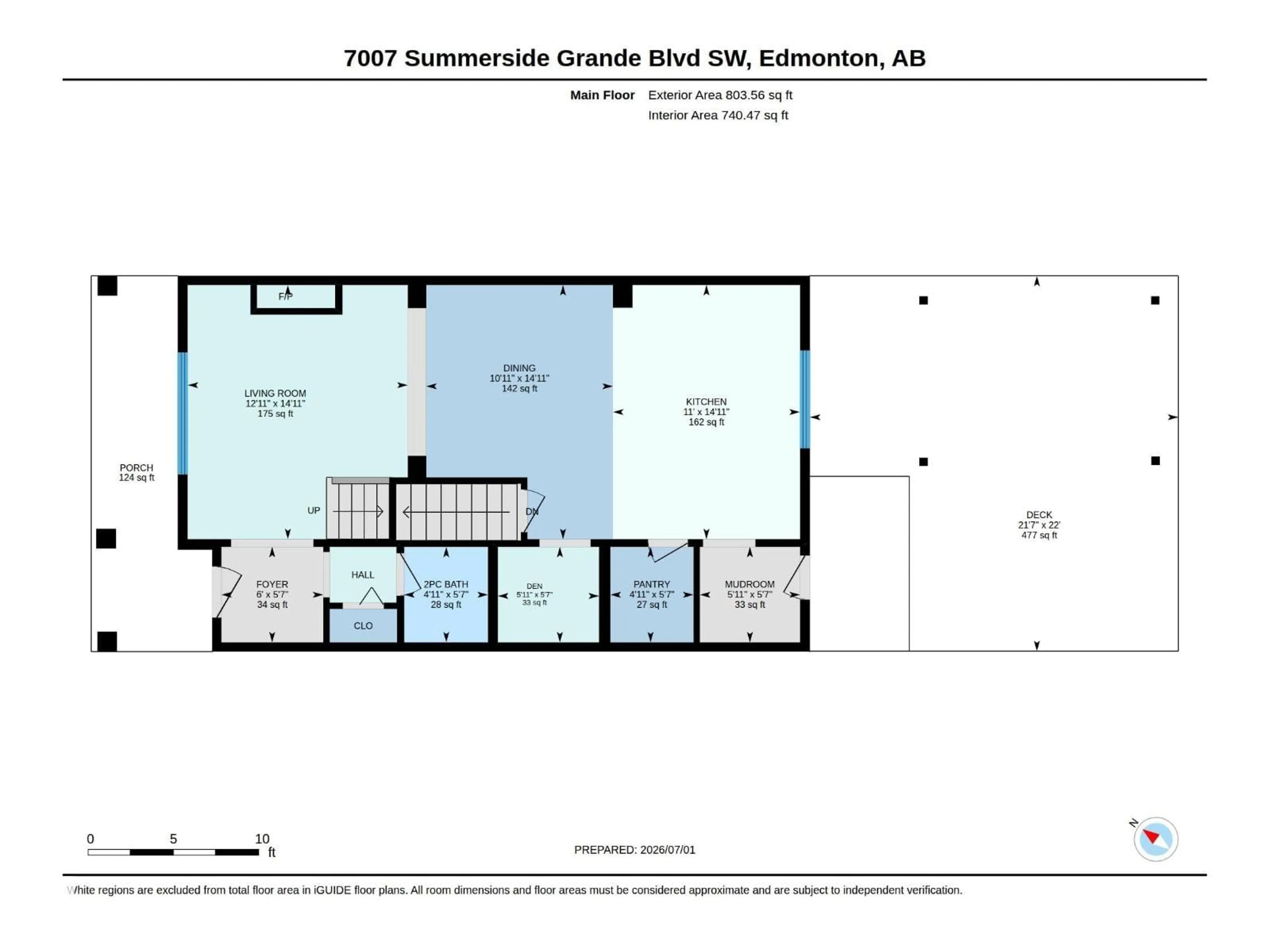 Floor plan for 7007 SUMMERSIDE GRANDE BV, Edmonton Alberta T6X2E7