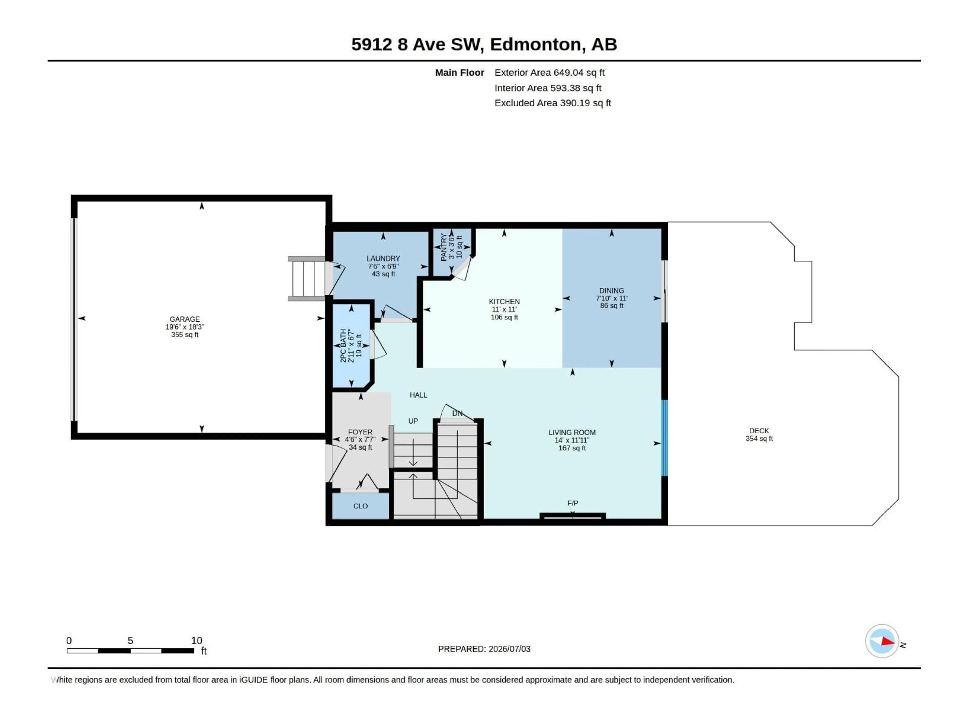 Floor plan for 5912 8 AV, Edmonton Alberta T6X0G5