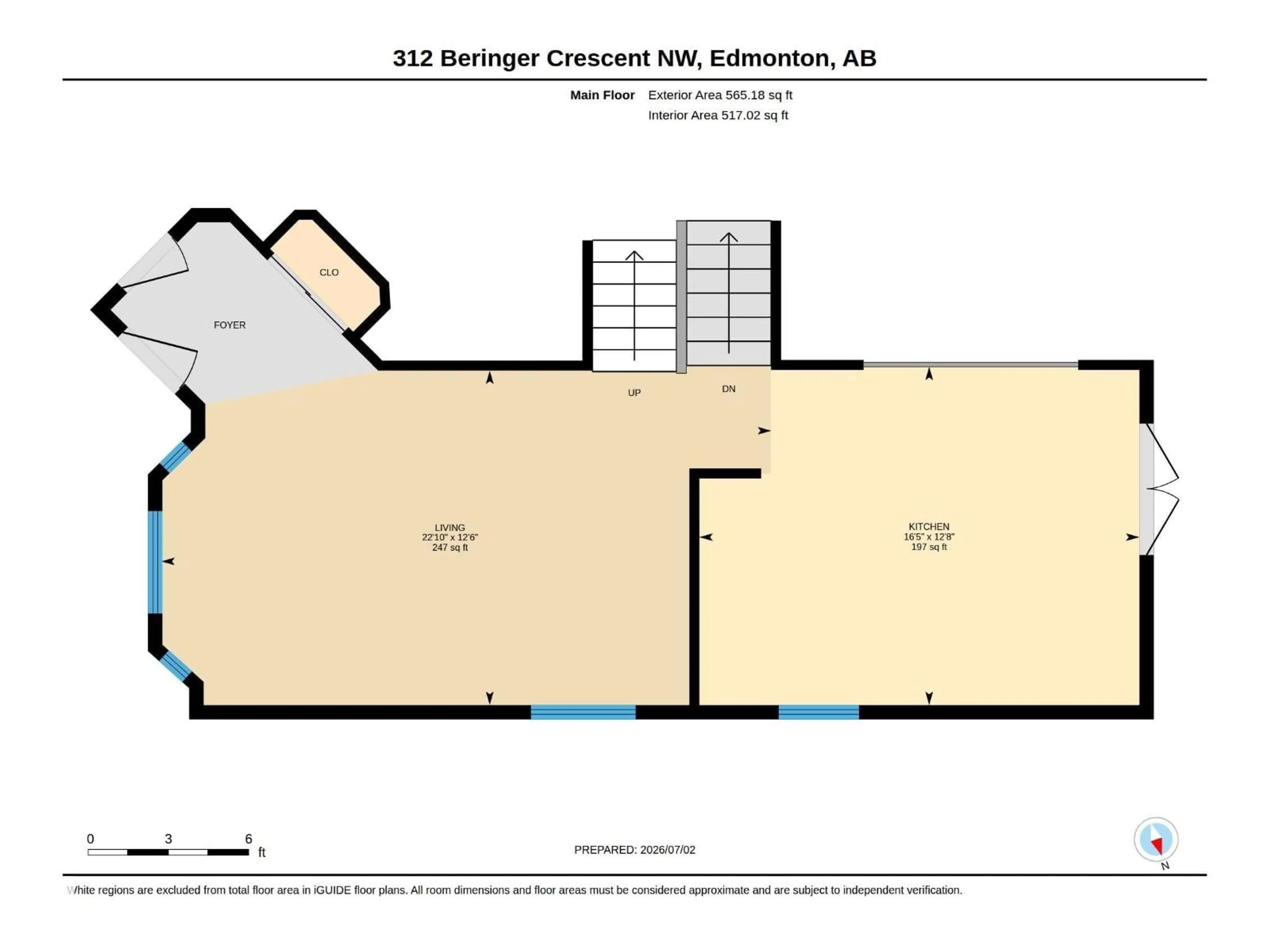 Floor plan for 312 BERINGER CR, Edmonton Alberta T5T6B6
