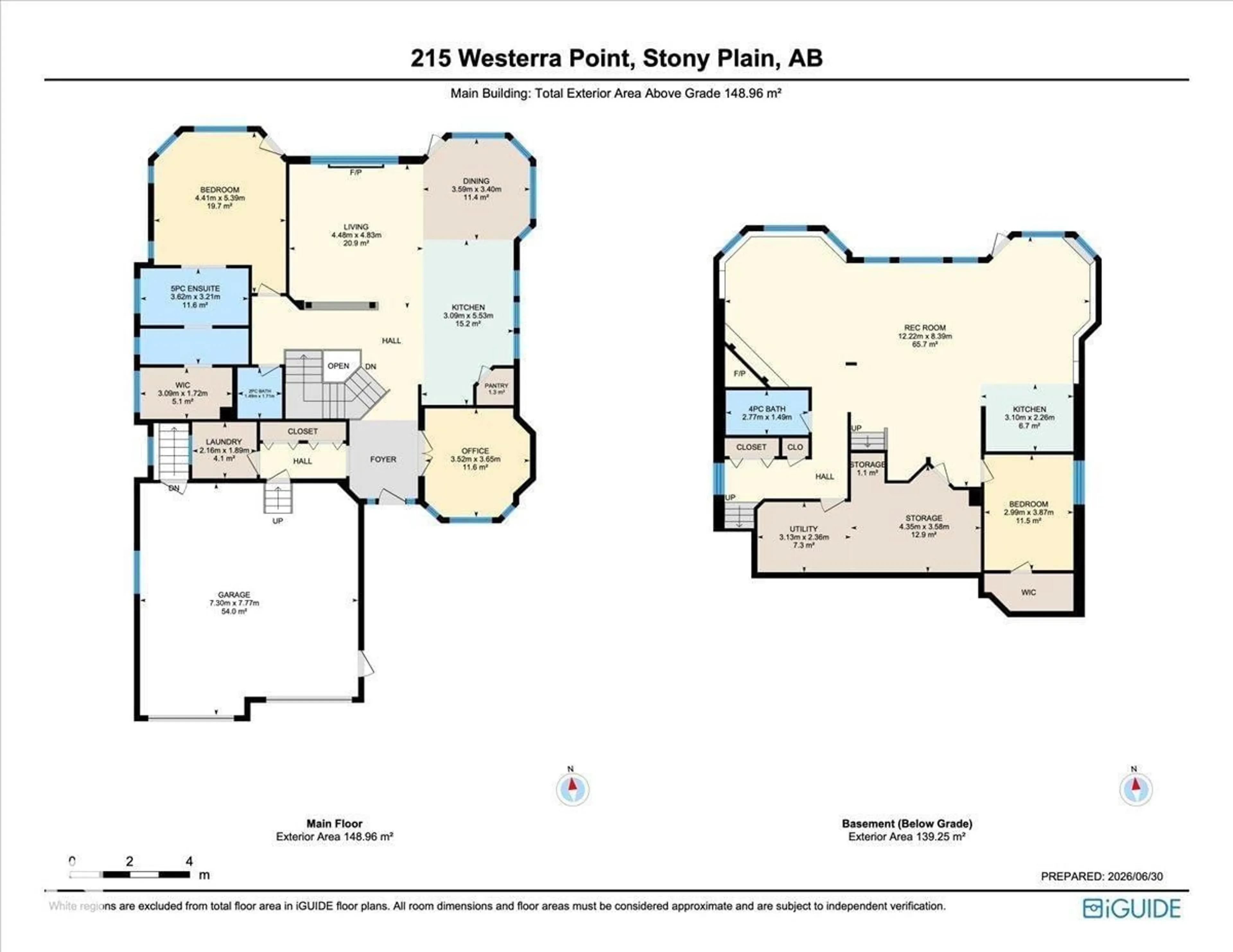 Floor plan for 215 WESTERRA, Stony Plain Alberta T7Z2W9