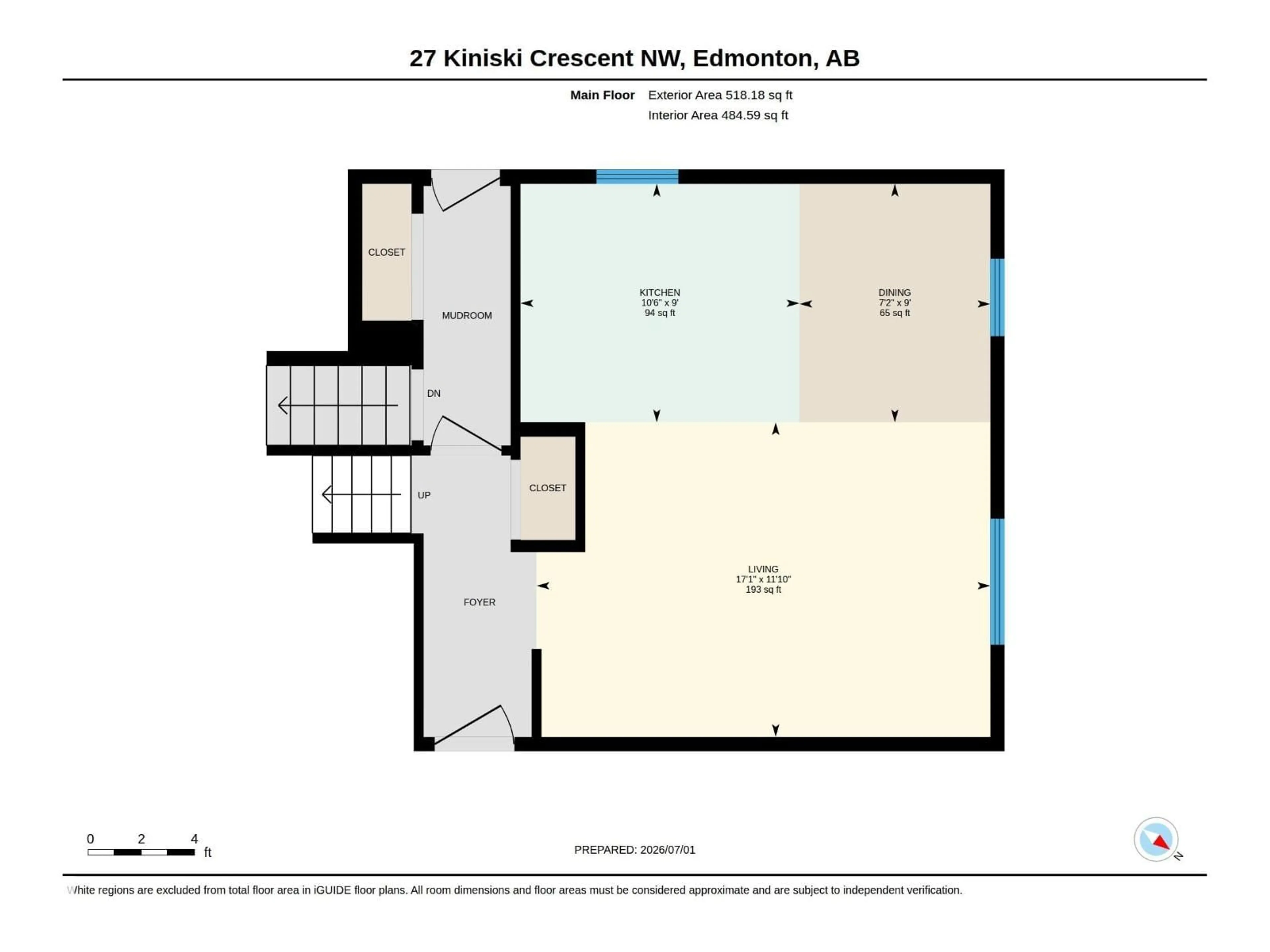 Floor plan for 27 KINISKI CR, Edmonton Alberta T6L5E3