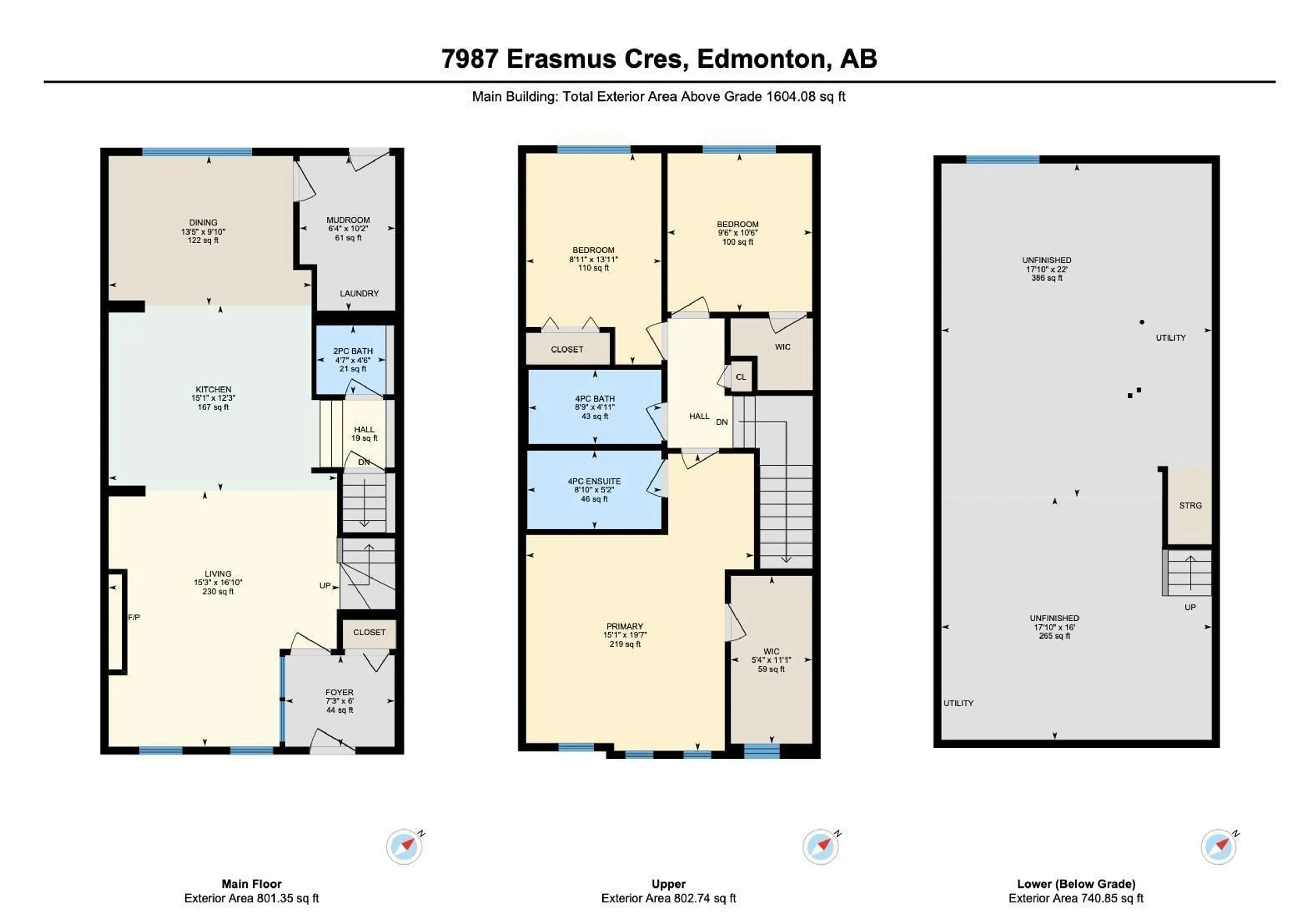 Floor plan for 7987 ERASMUS CR, Edmonton Alberta T6M0S2