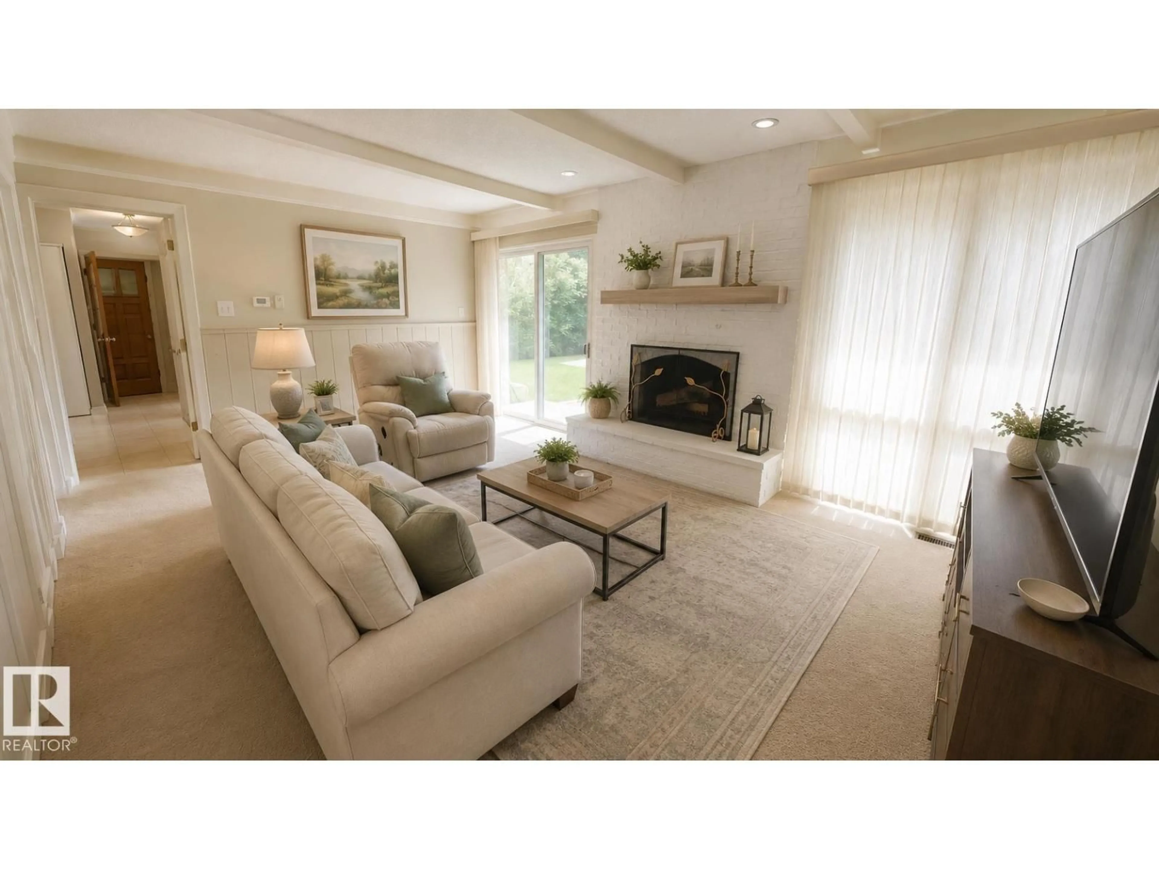 Living room with furniture, unknown for 55 QUESNELL RD, Edmonton Alberta T5R5N1