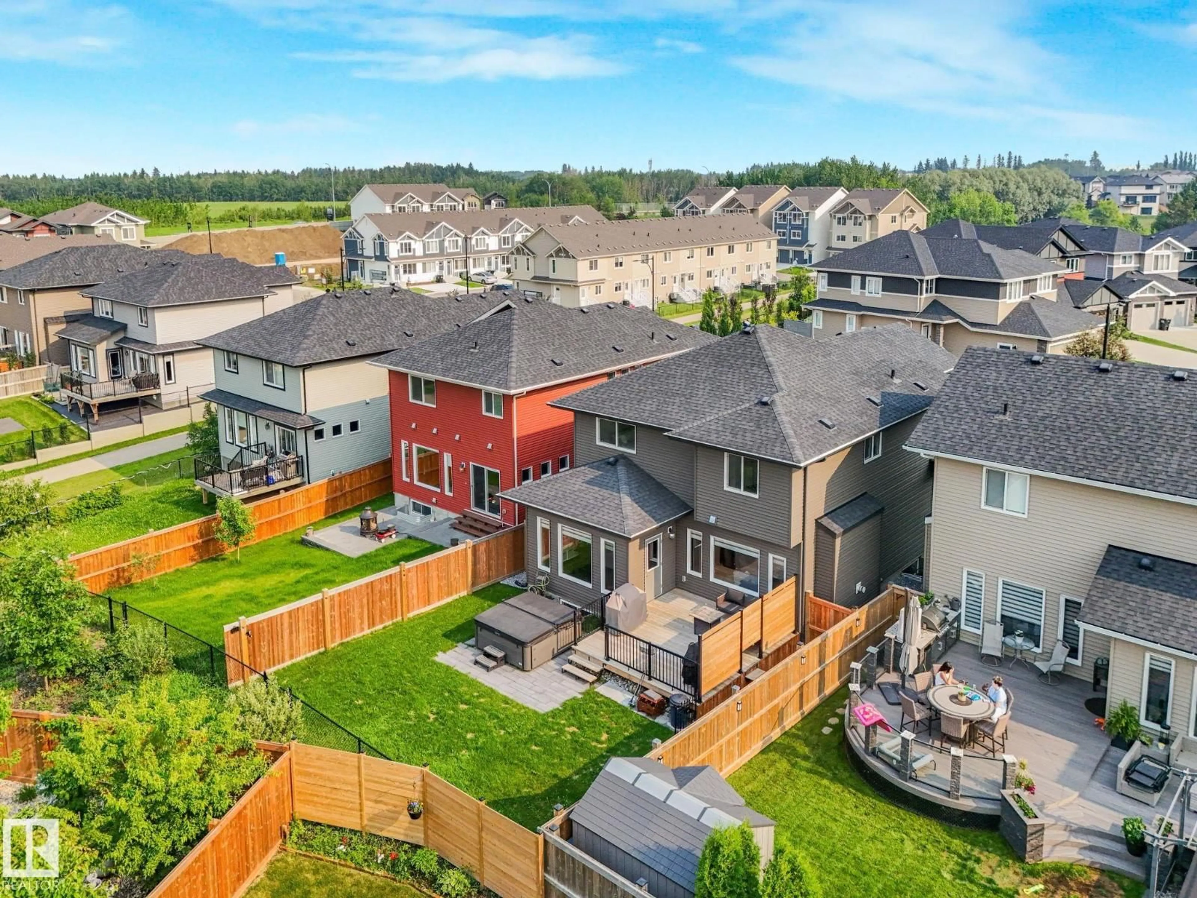 A pic from outside/outdoor area/front of a property/back of a property/a pic from drone, mountain view for 556 MERLIN LANDING LD, Edmonton Alberta T5S0L9