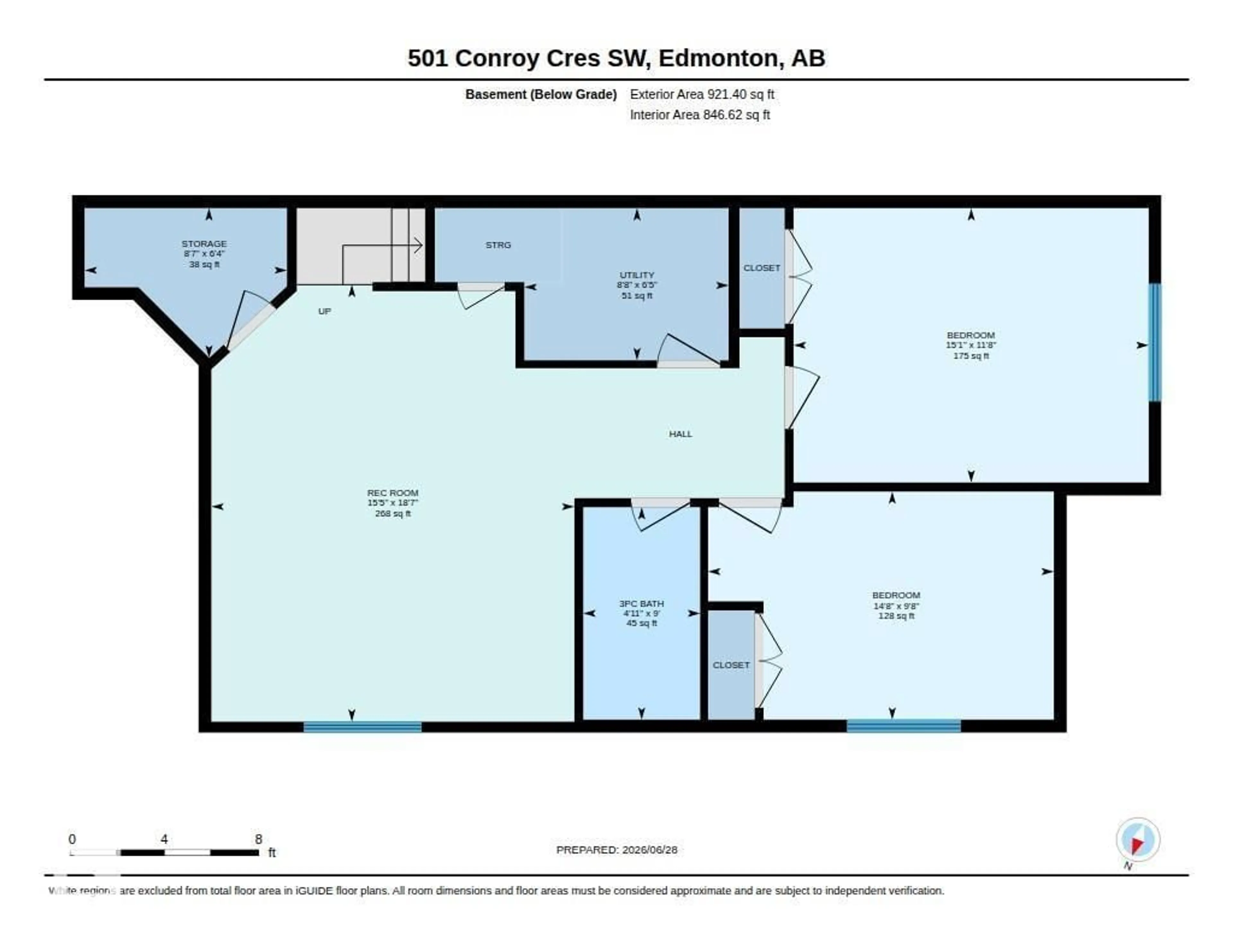 Floor plan for 501 CONROY CR, Edmonton Alberta T6W3Y2