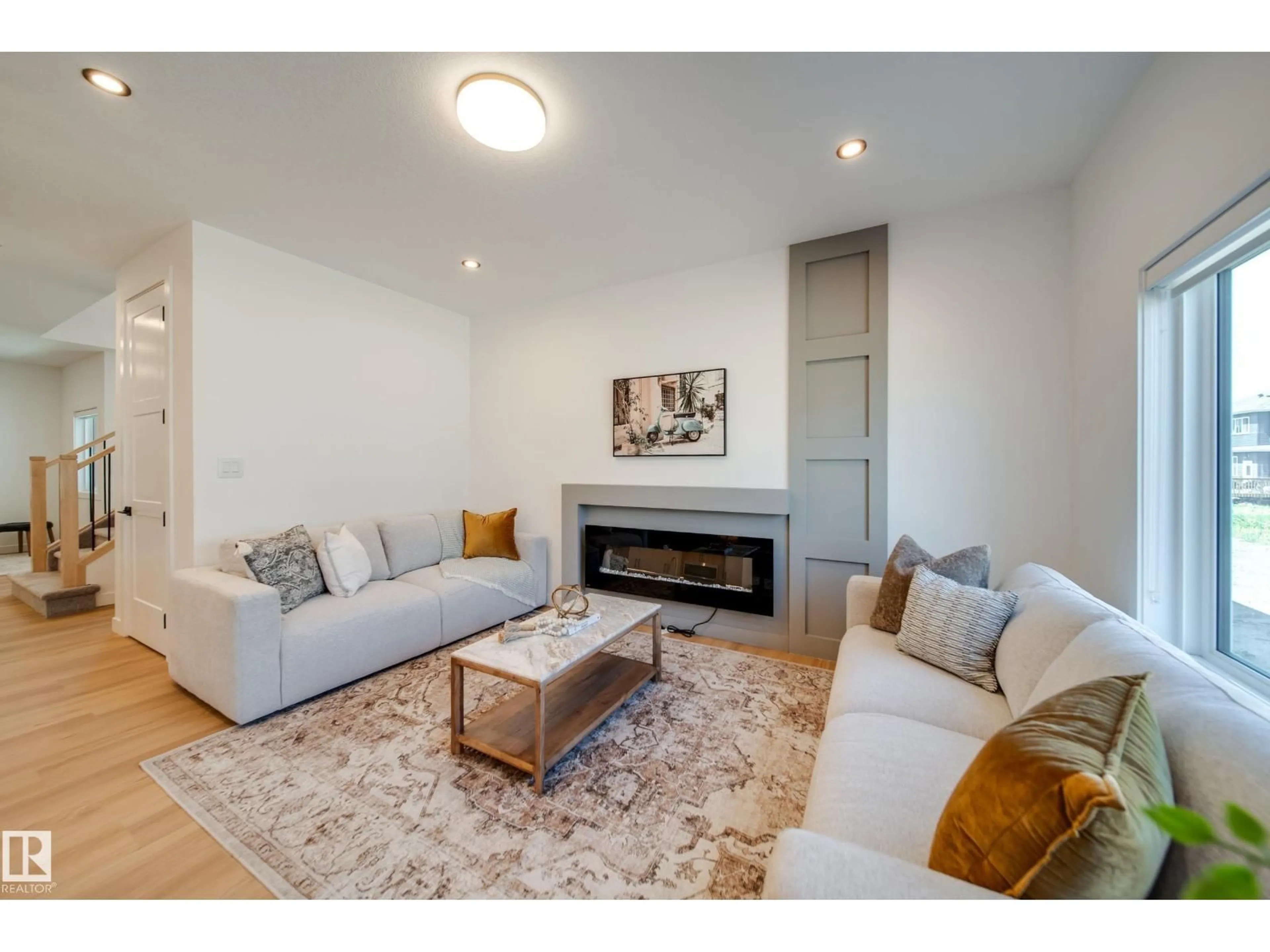 Living room with furniture, unknown for 8 BLACKBIRD BN, Fort Saskatchewan Alberta T8L0G6