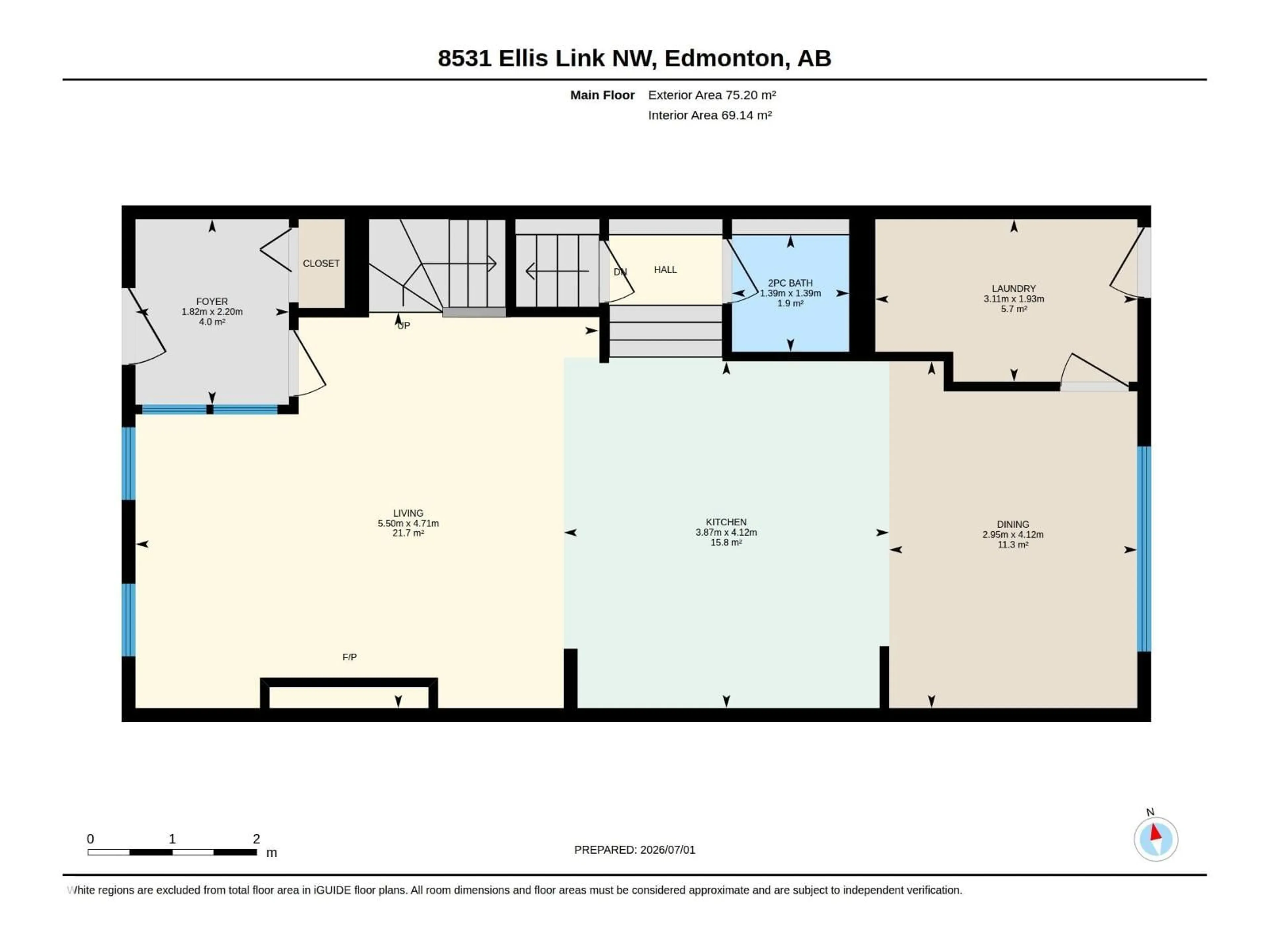 Floor plan for 8531 ELLIS LI, Edmonton Alberta T6M0P5