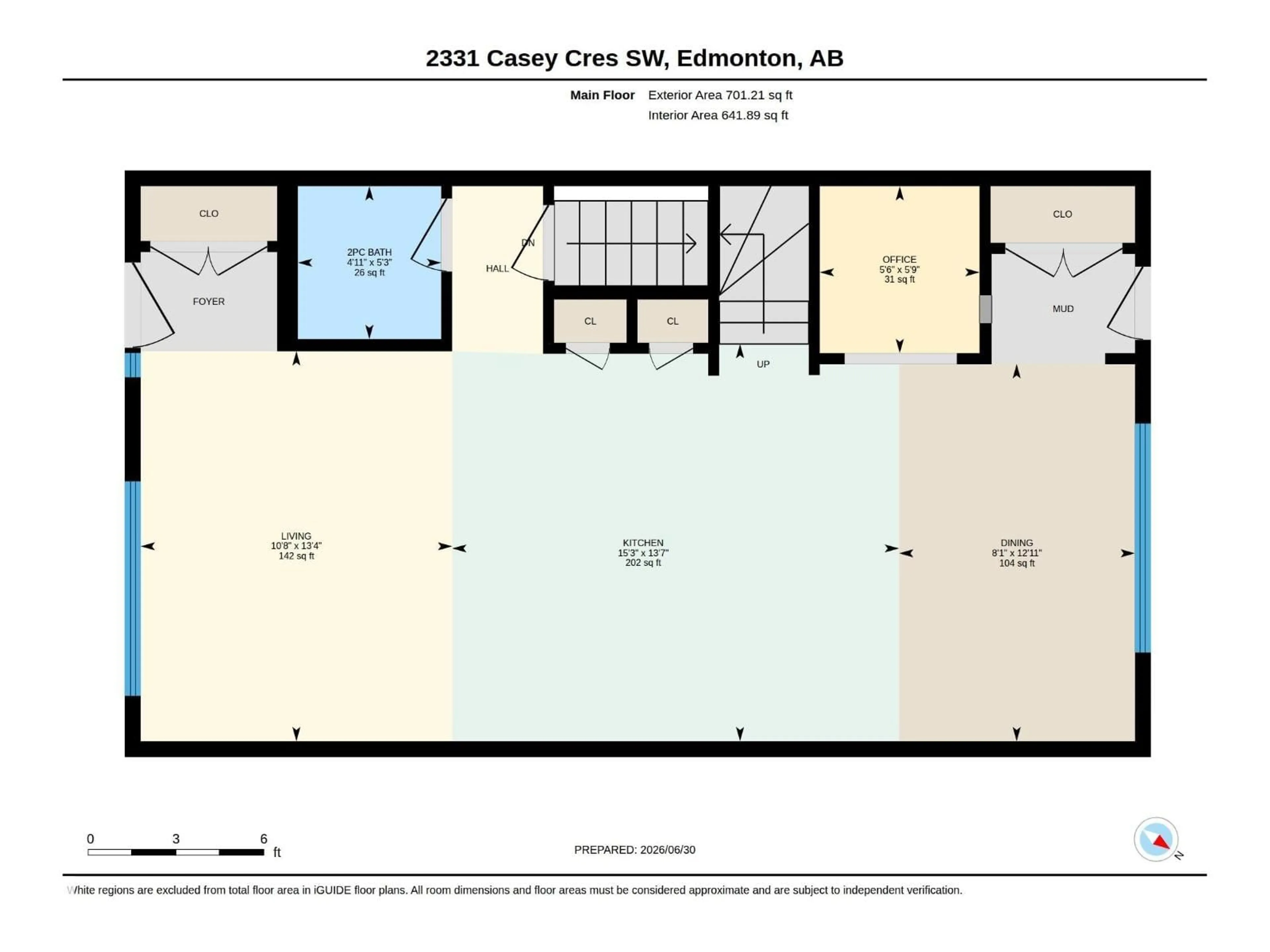 Floor plan for 2331 CASEY CR, Edmonton Alberta T6W3M9