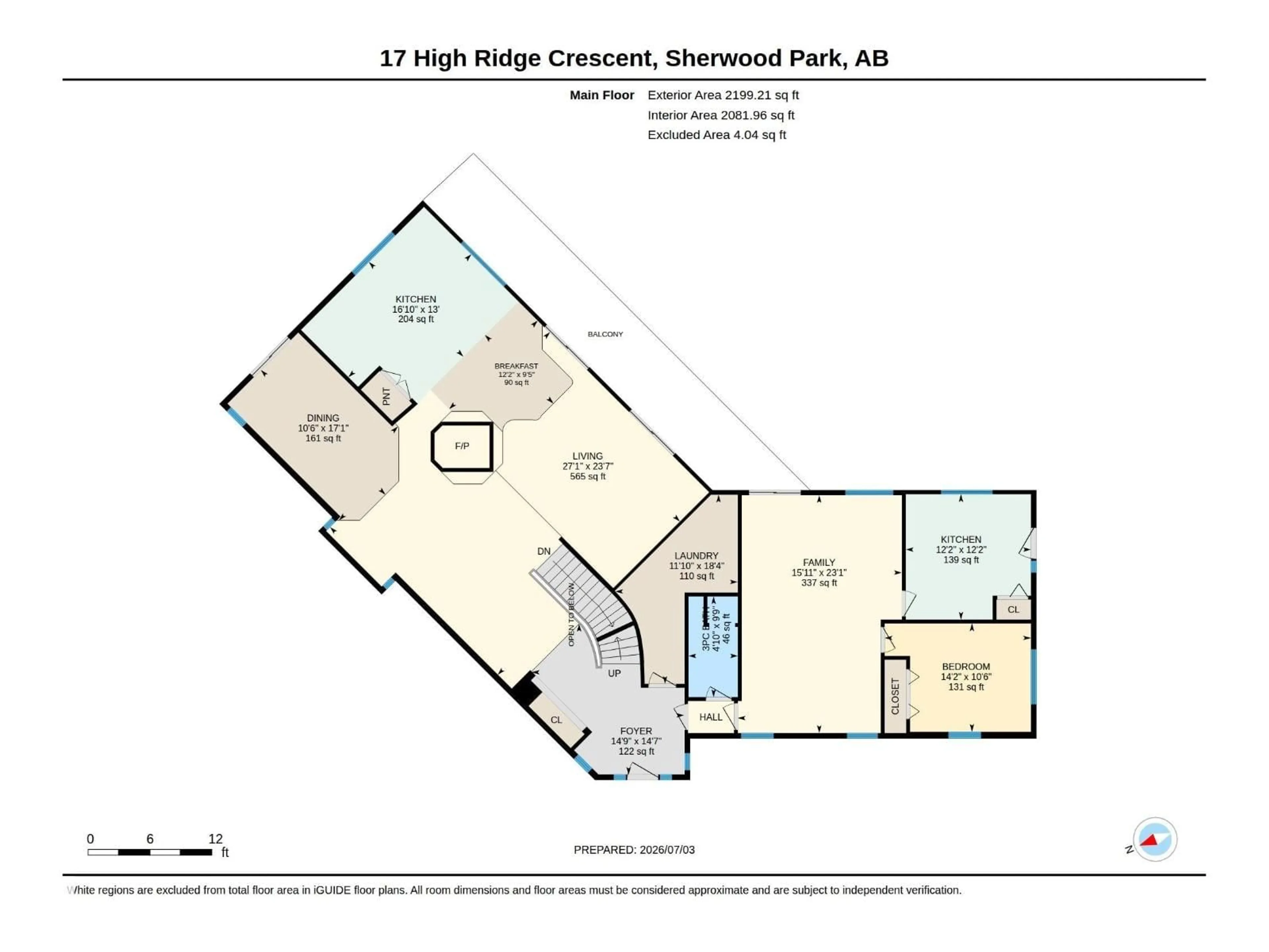 Floor plan for 17 HIGH RIDGE CR, Sherwood Park Alberta T8A5E7