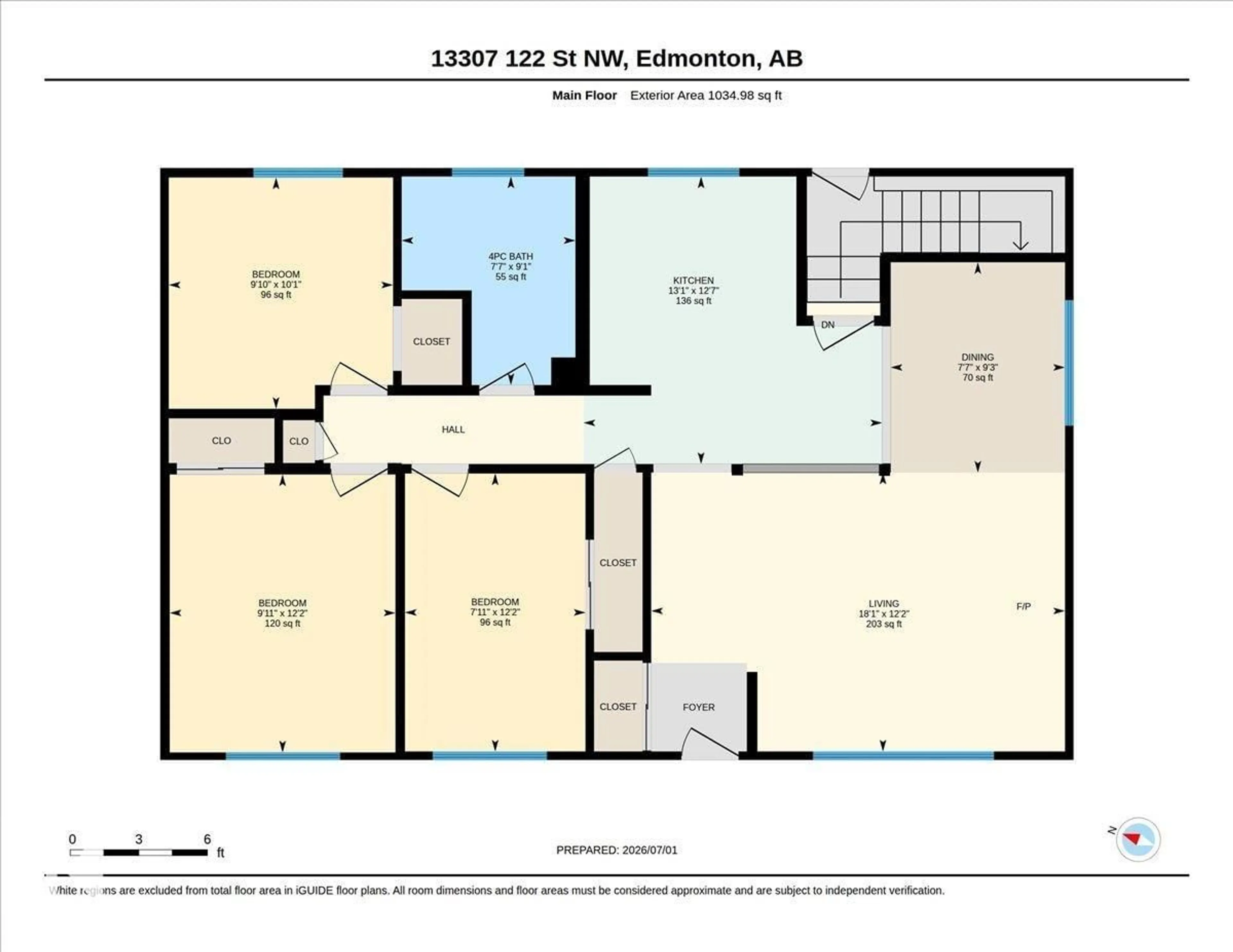 Floor plan for 13307 122 ST, Edmonton Alberta T5L0G4
