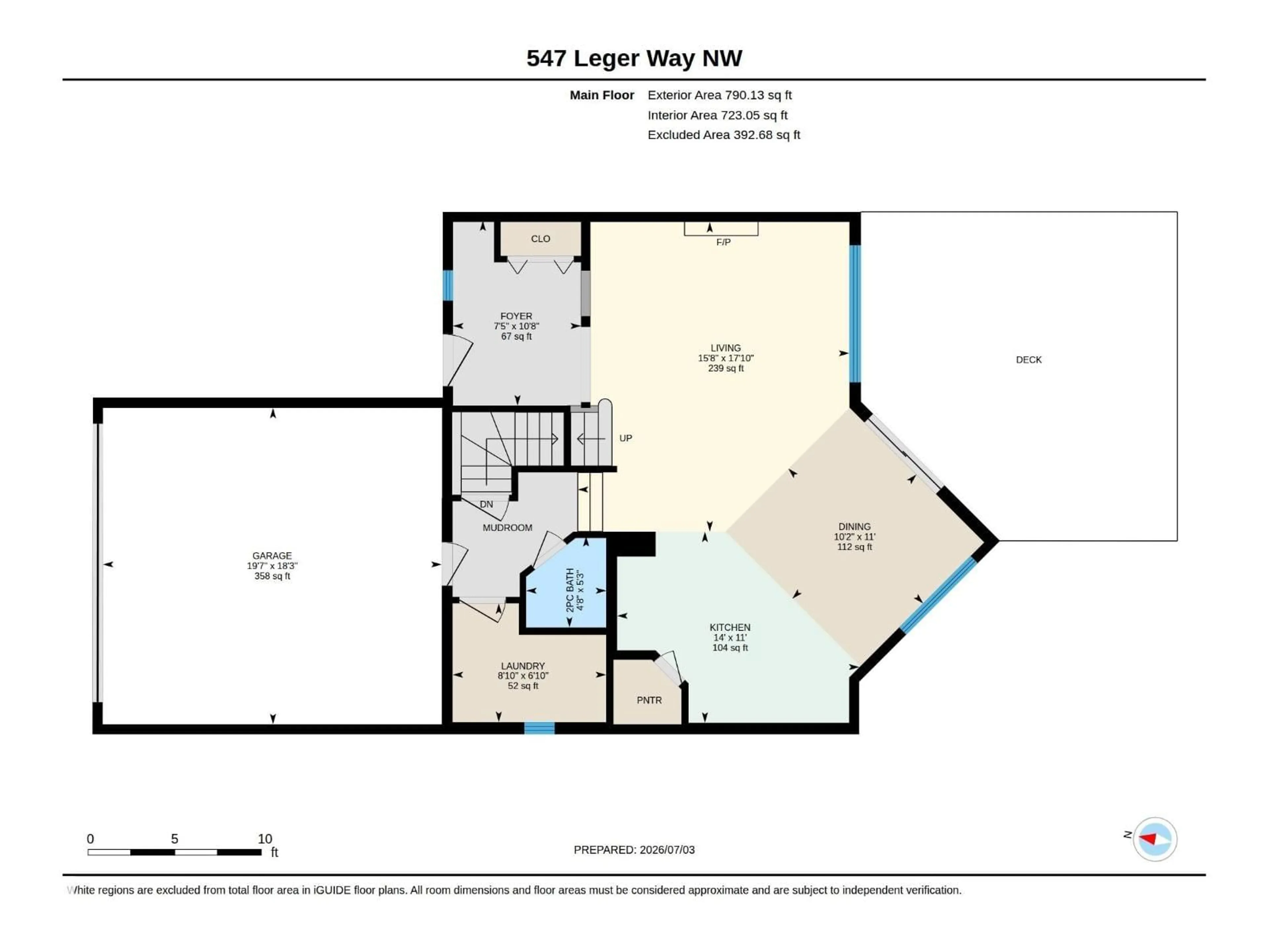 Floor plan for 547 LEGER WY, Edmonton Alberta T6R3T5
