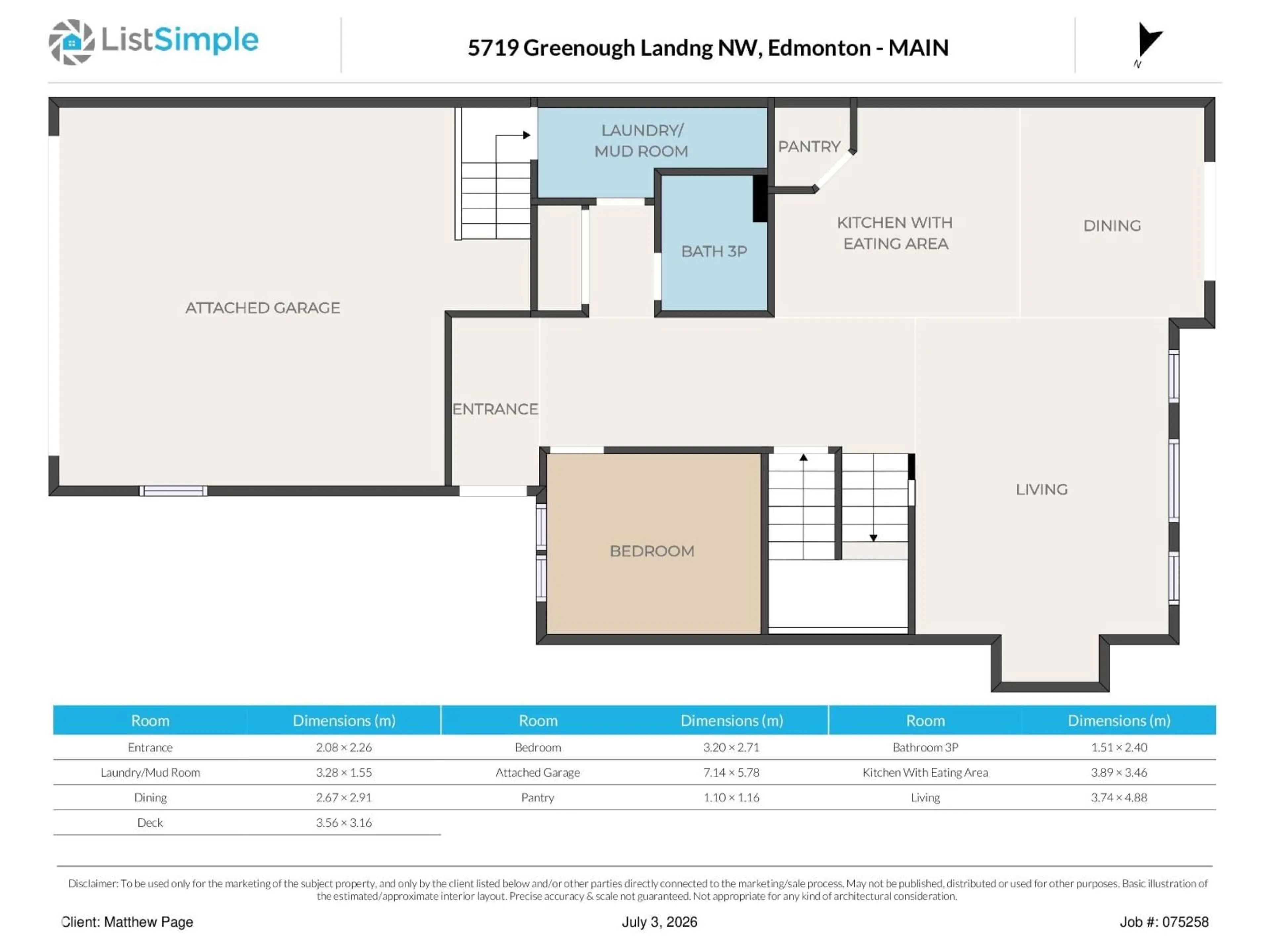 Floor plan for 5719 GREENOUGH LANDING LD, Edmonton Alberta T5T7C8