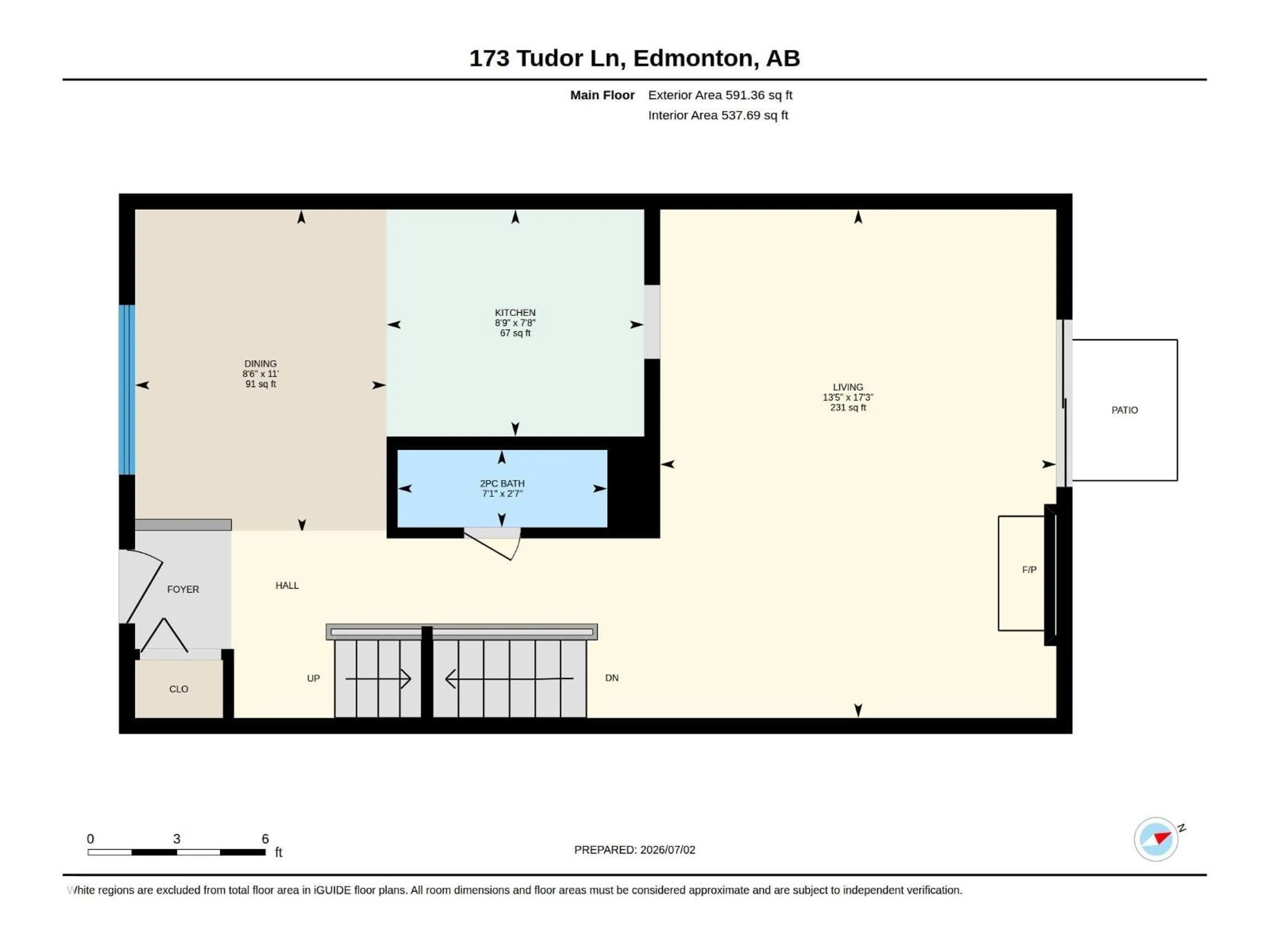Floor plan for 173 TUDOR LN, Edmonton Alberta T6J3T5