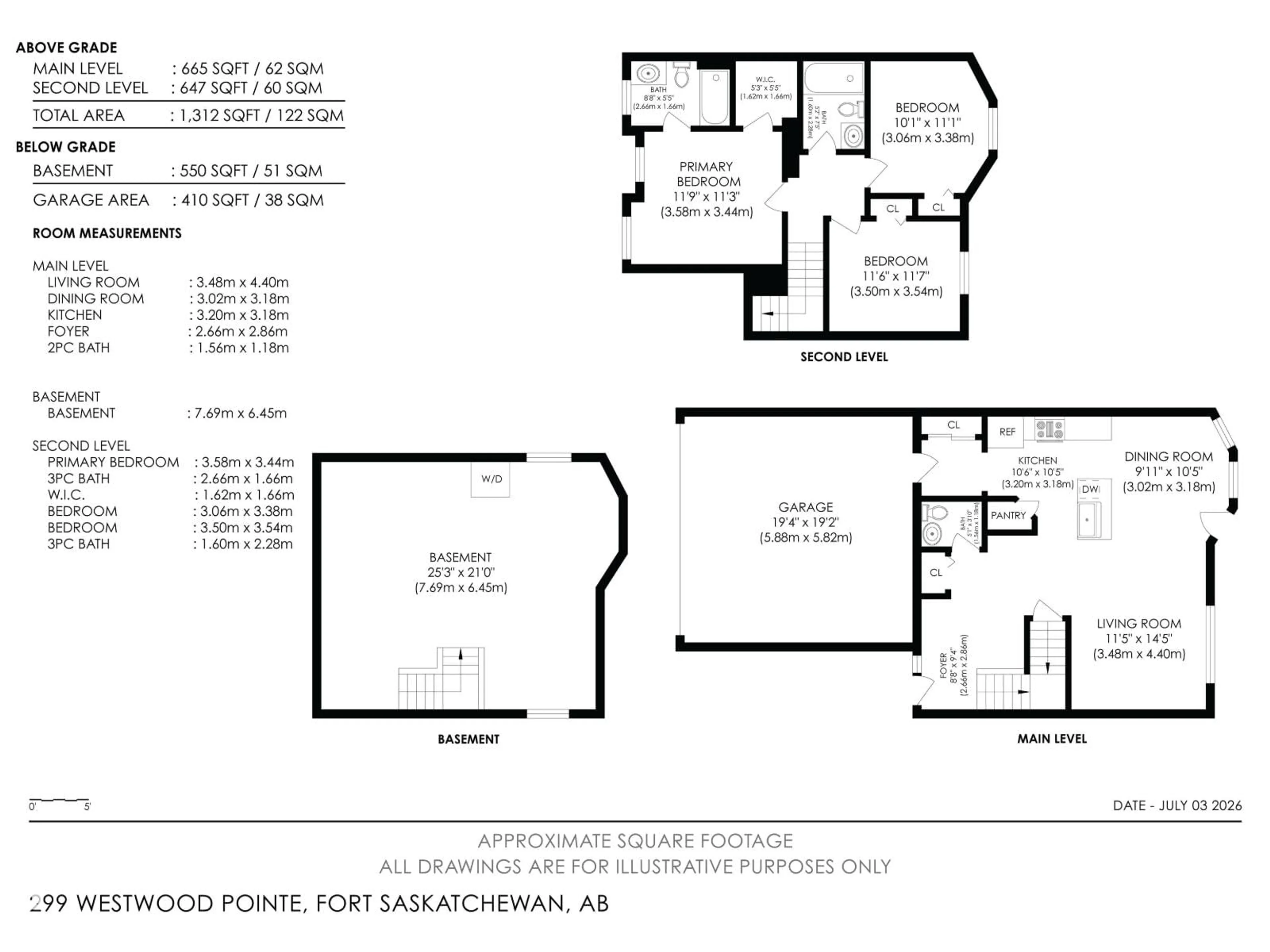 Floor plan for 299 WESTWOOD, Fort Saskatchewan Alberta T8L4N5