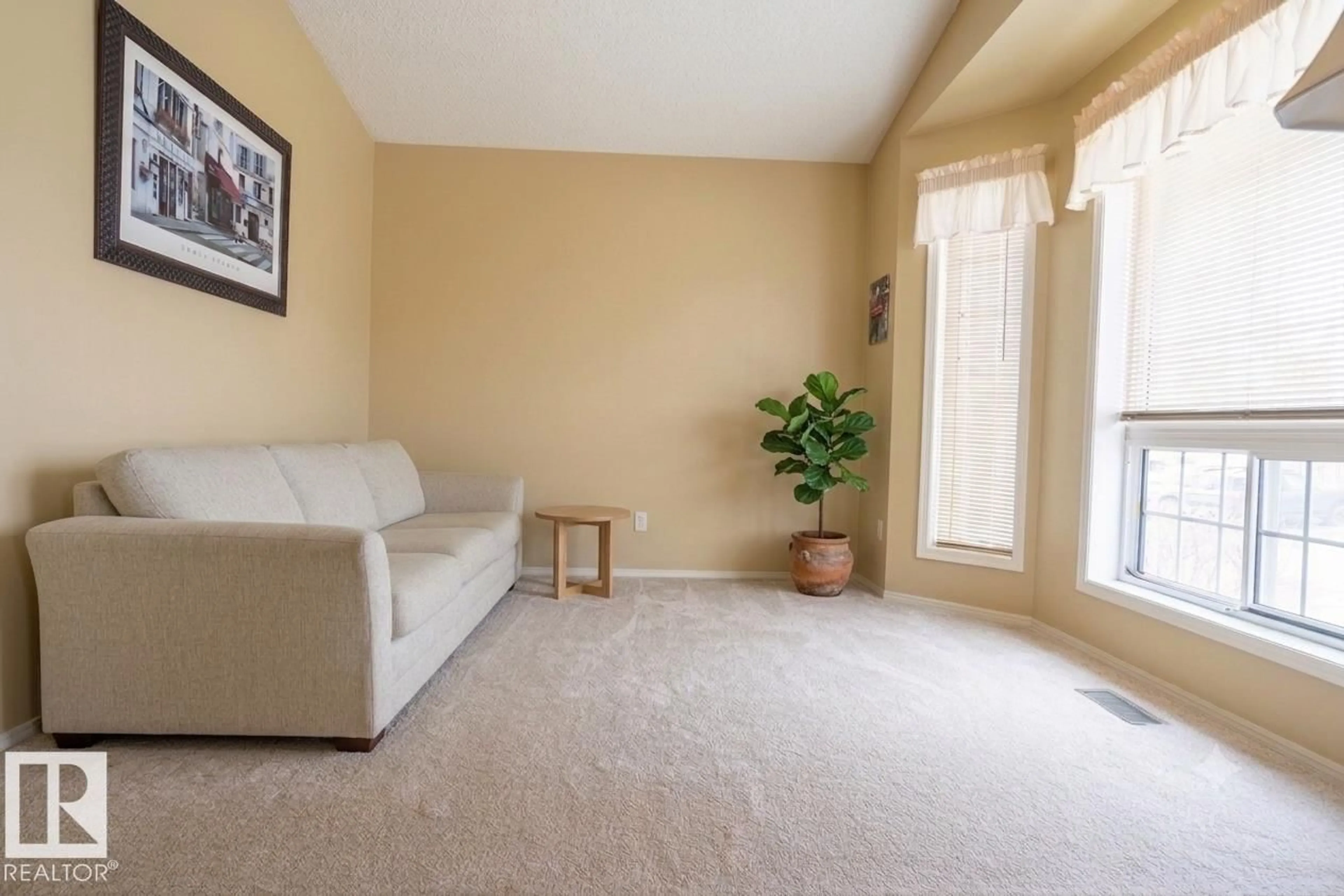 Living room with furniture, carpet floor for 48 3311 58 ST NW, Edmonton Alberta T6L6X3