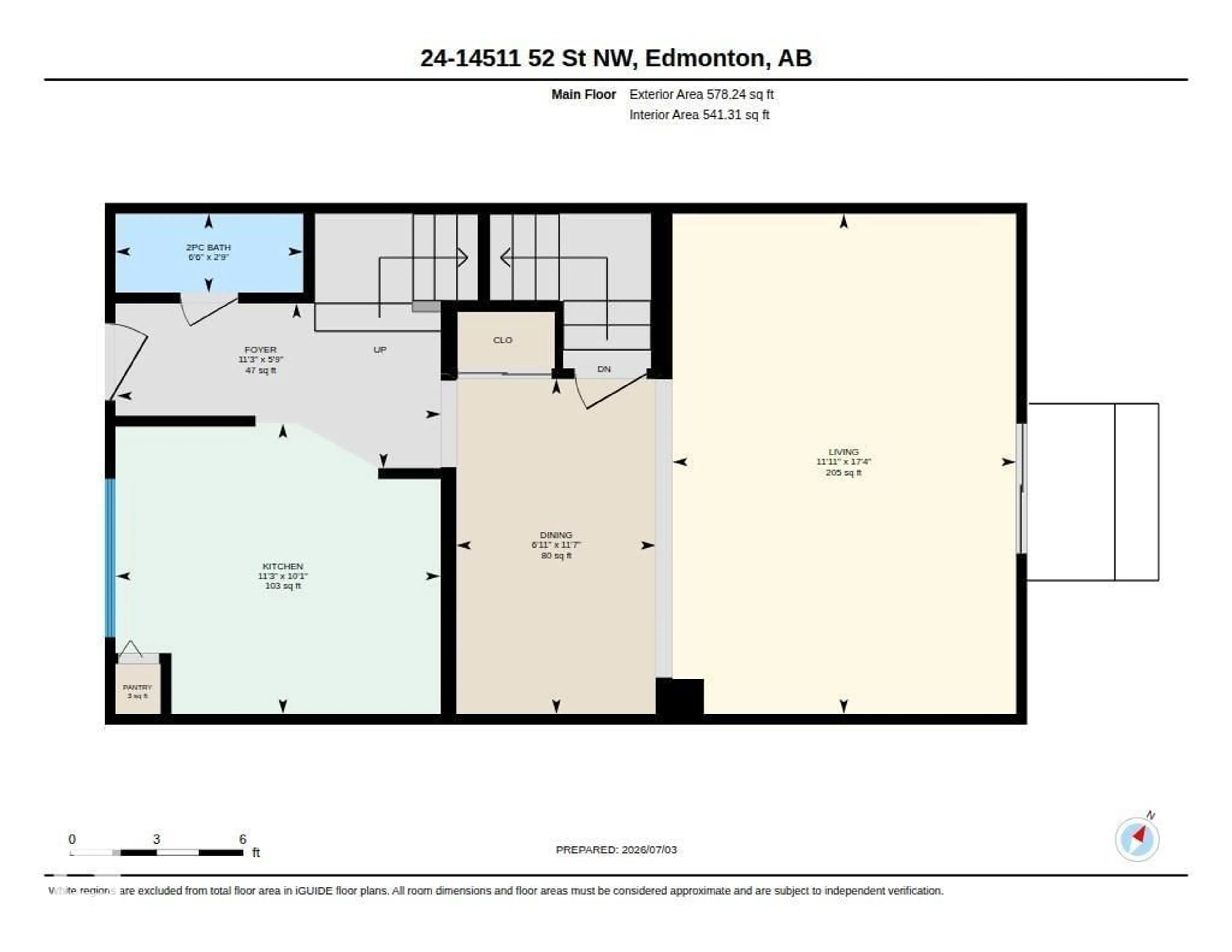 Floor plan for #24 - 14511 52 ST, Edmonton Alberta T5A4M6