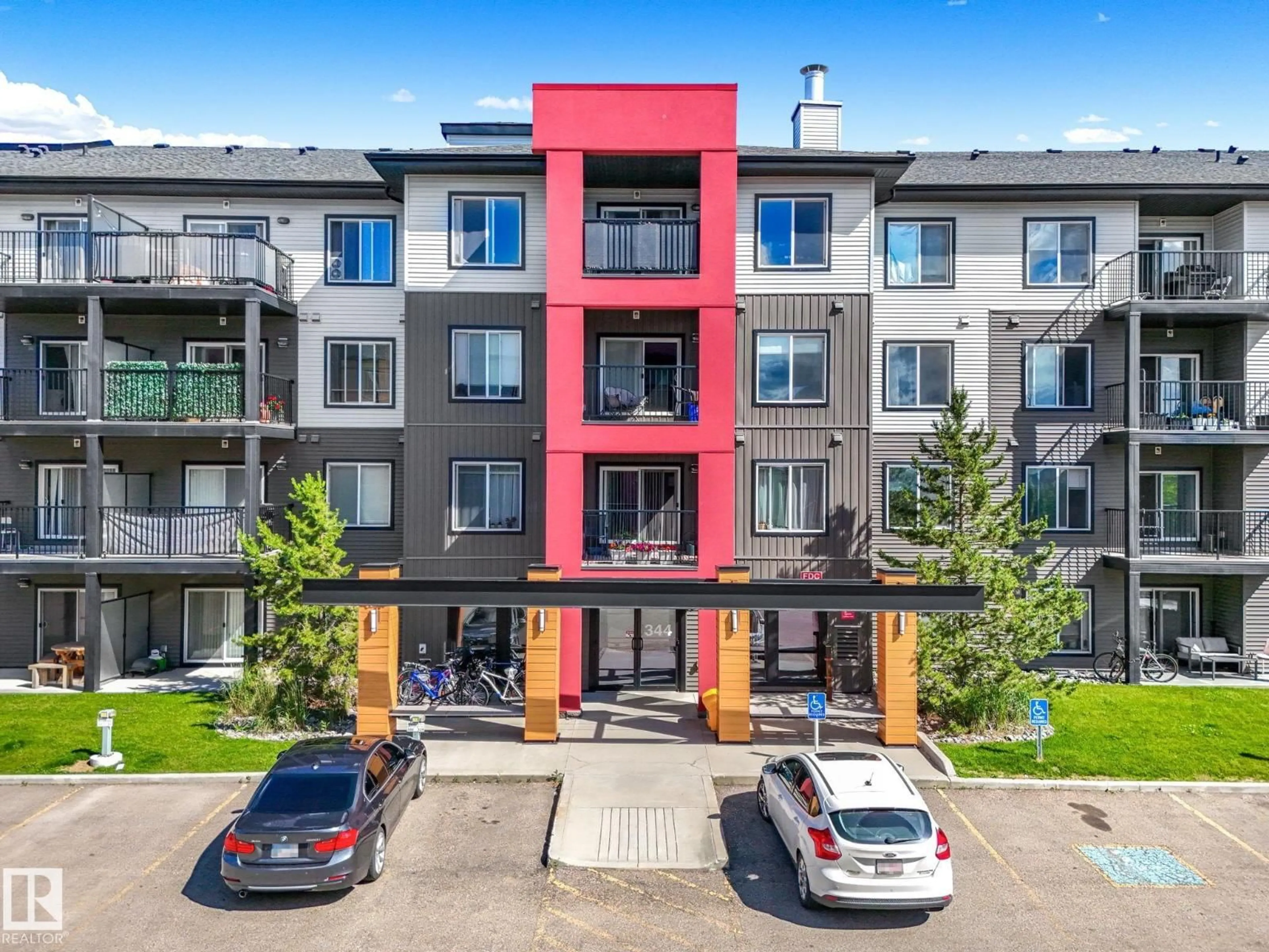 A pic from outside/outdoor area/front of a property/back of a property/a pic from drone, unknown for #119 - 344 WINDERMERE RD, Edmonton Alberta T6W2P2