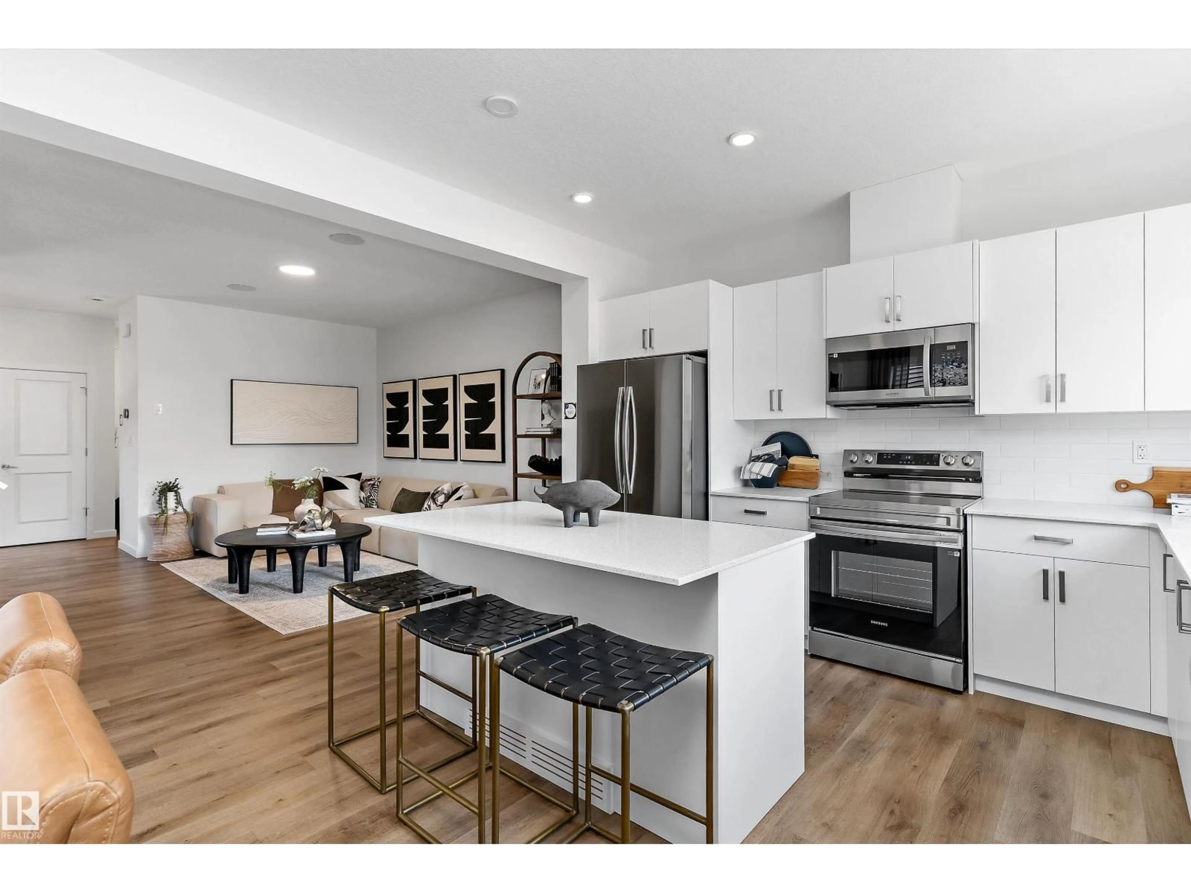 Open concept kitchen, unknown for NW - 8907 ELVES LO, Edmonton Alberta T6M3G2