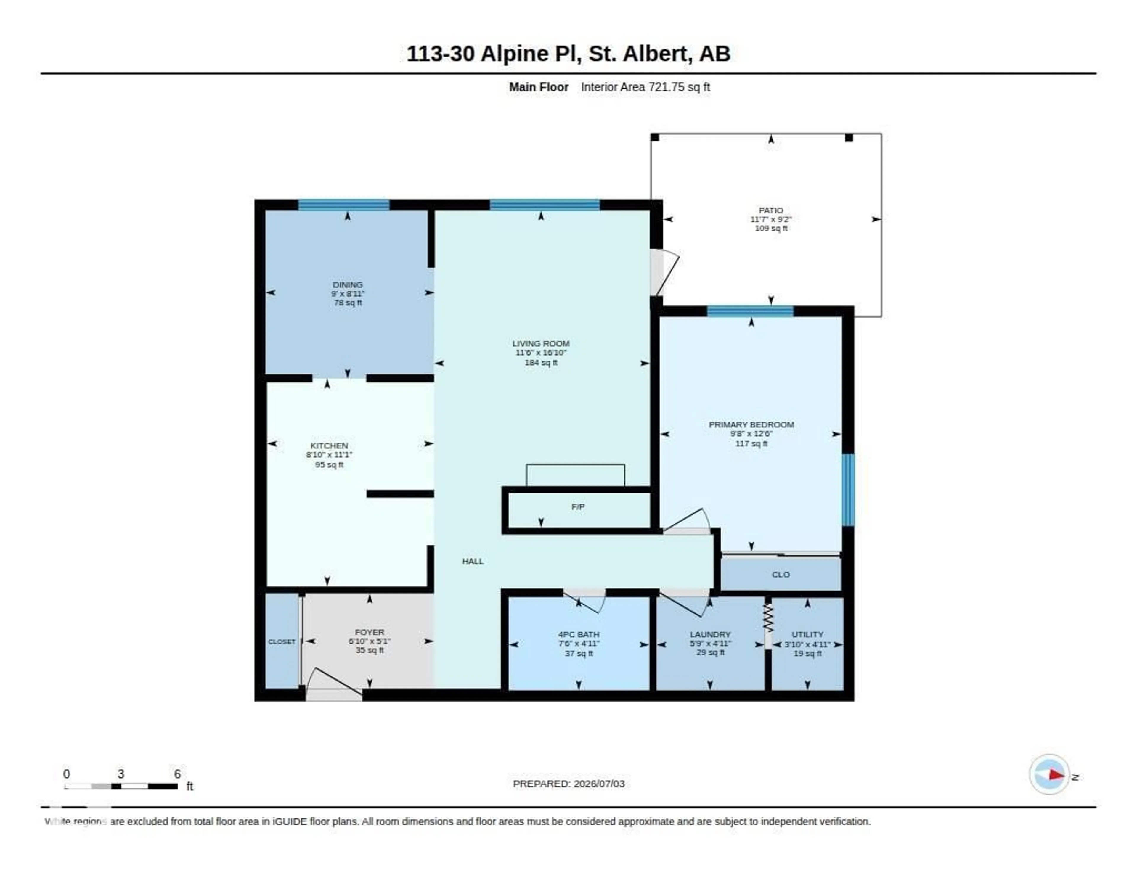 Floor plan for 113 30 ALPINE PL, St. Albert Alberta T8N3Y2