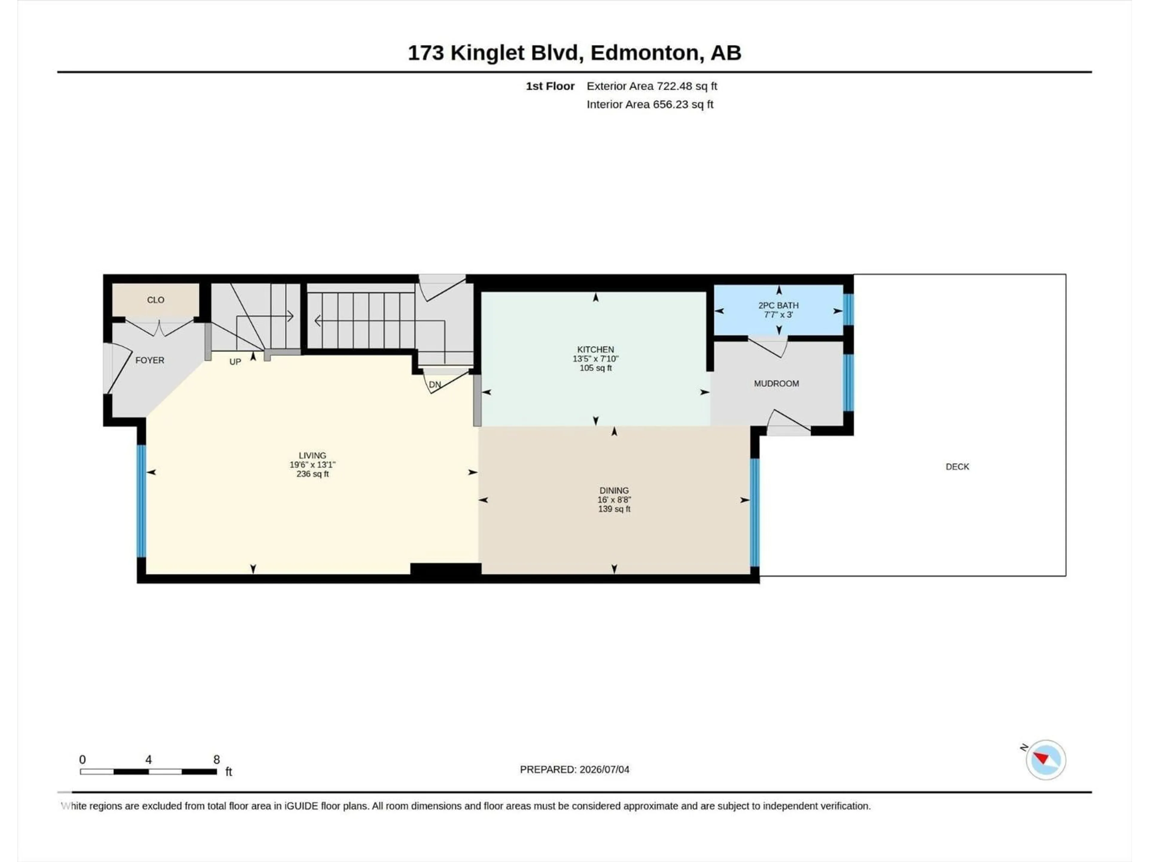 Floor plan for 173 KINGLET BV, Edmonton Alberta T5S0S6