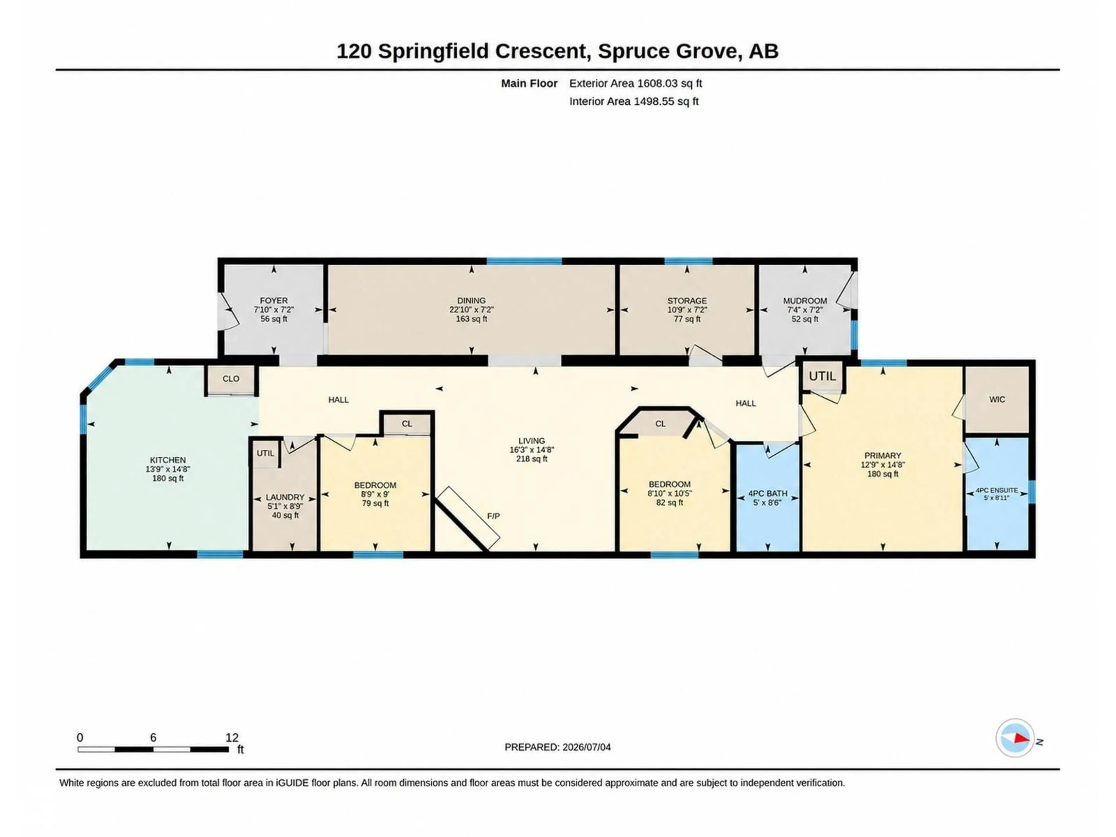Floor plan for 120 SPRINGFIELD CR, Spruce Grove Alberta T7X3H8