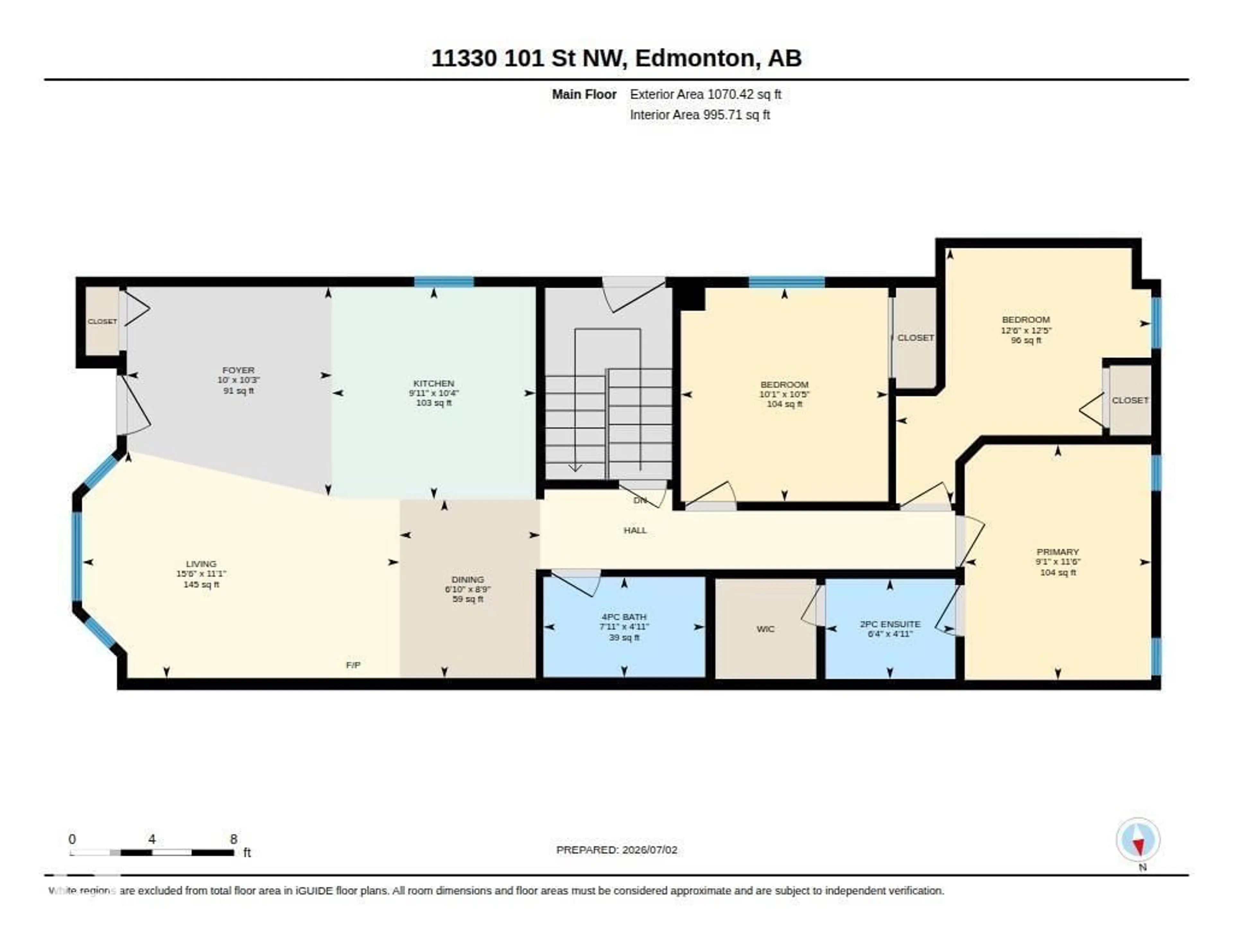 Floor plan for NW - 11330 101 ST, Edmonton Alberta T5G2A7