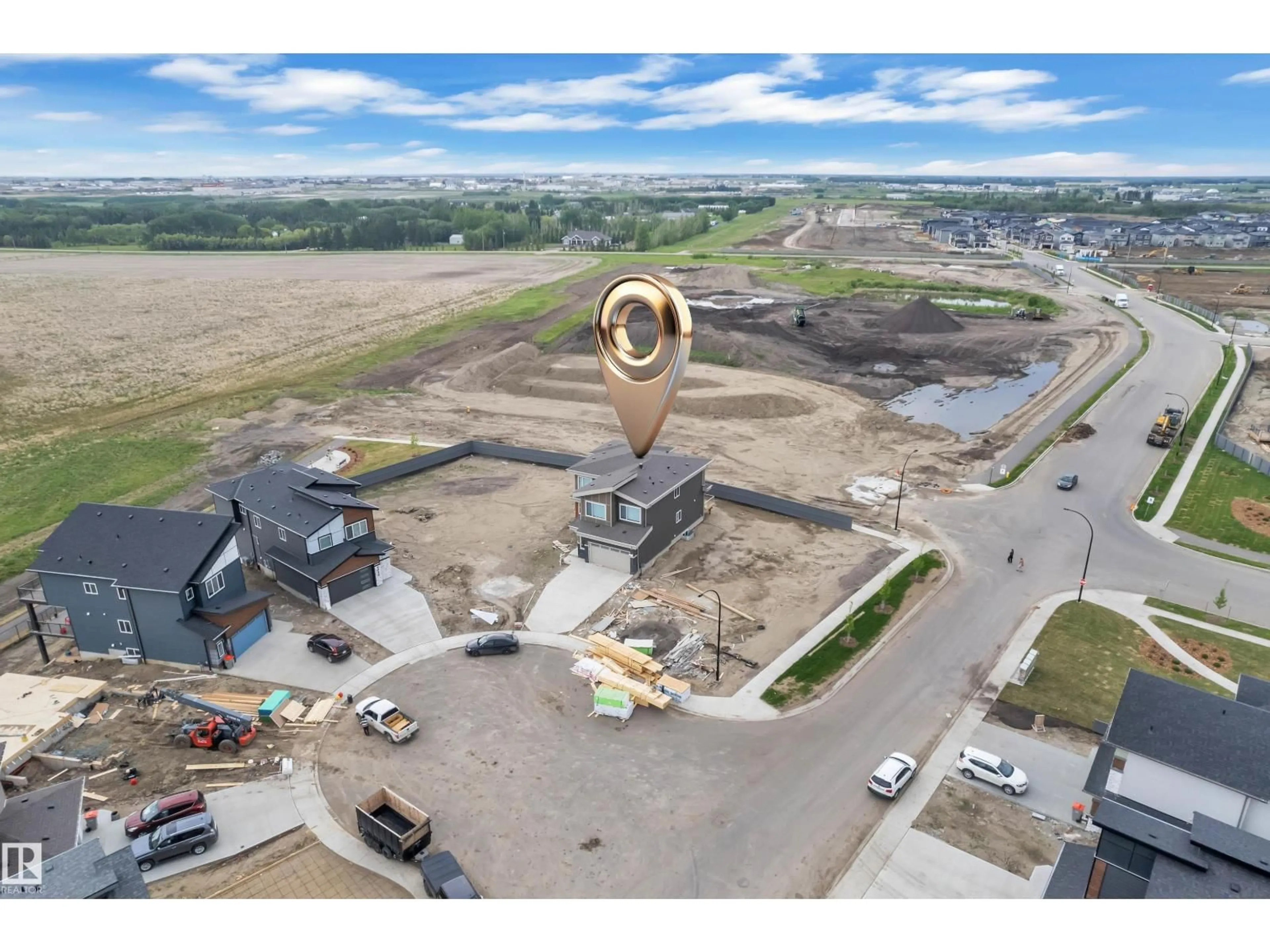 A pic from outside/outdoor area/front of a property/back of a property/a pic from drone, building for NE - 6408 26 ST, Rural Leduc County Alberta T4X2C1