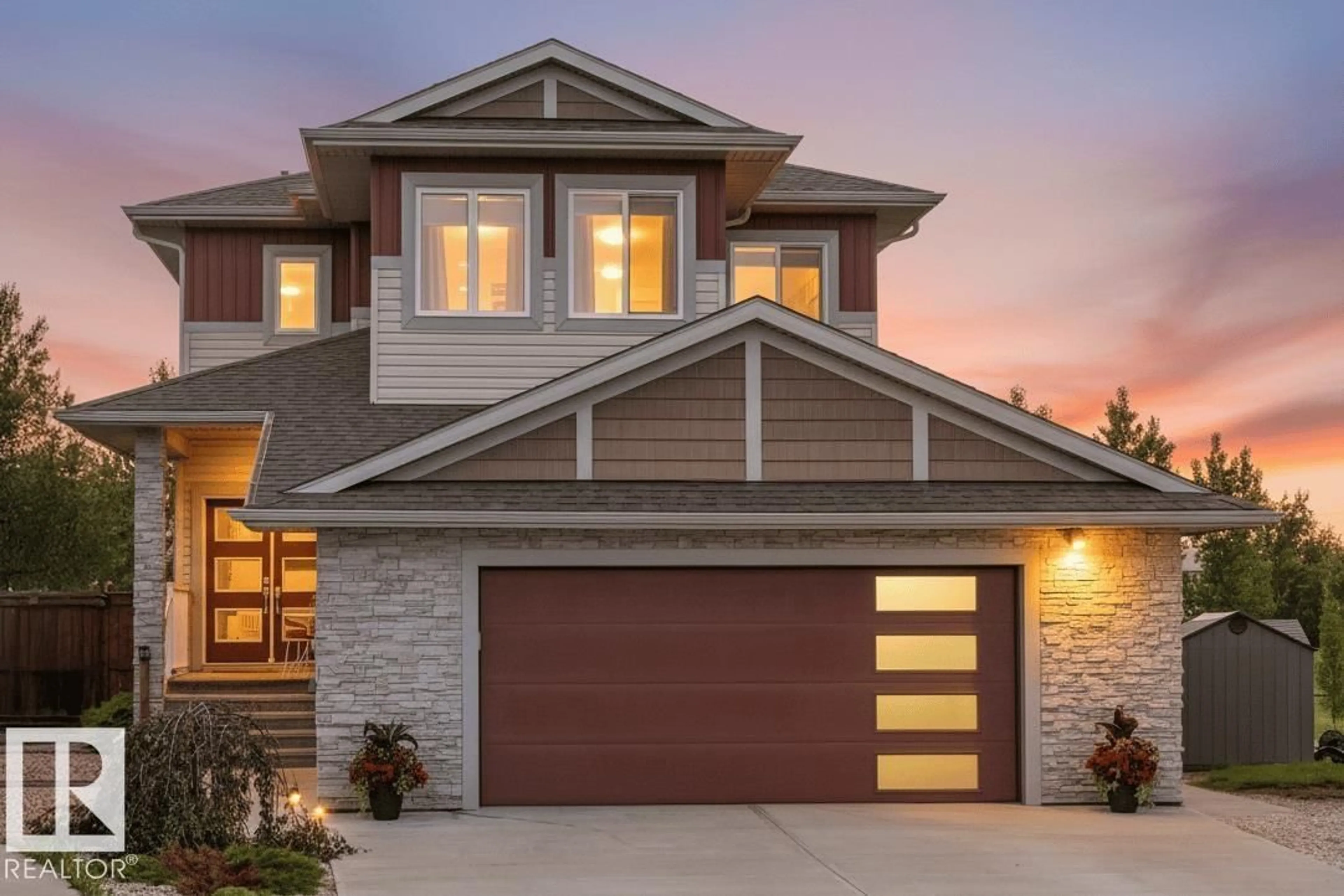 Home with brick exterior material, street for 283 SILVERSTONE CR, Stony Plain Alberta T7Z0E8