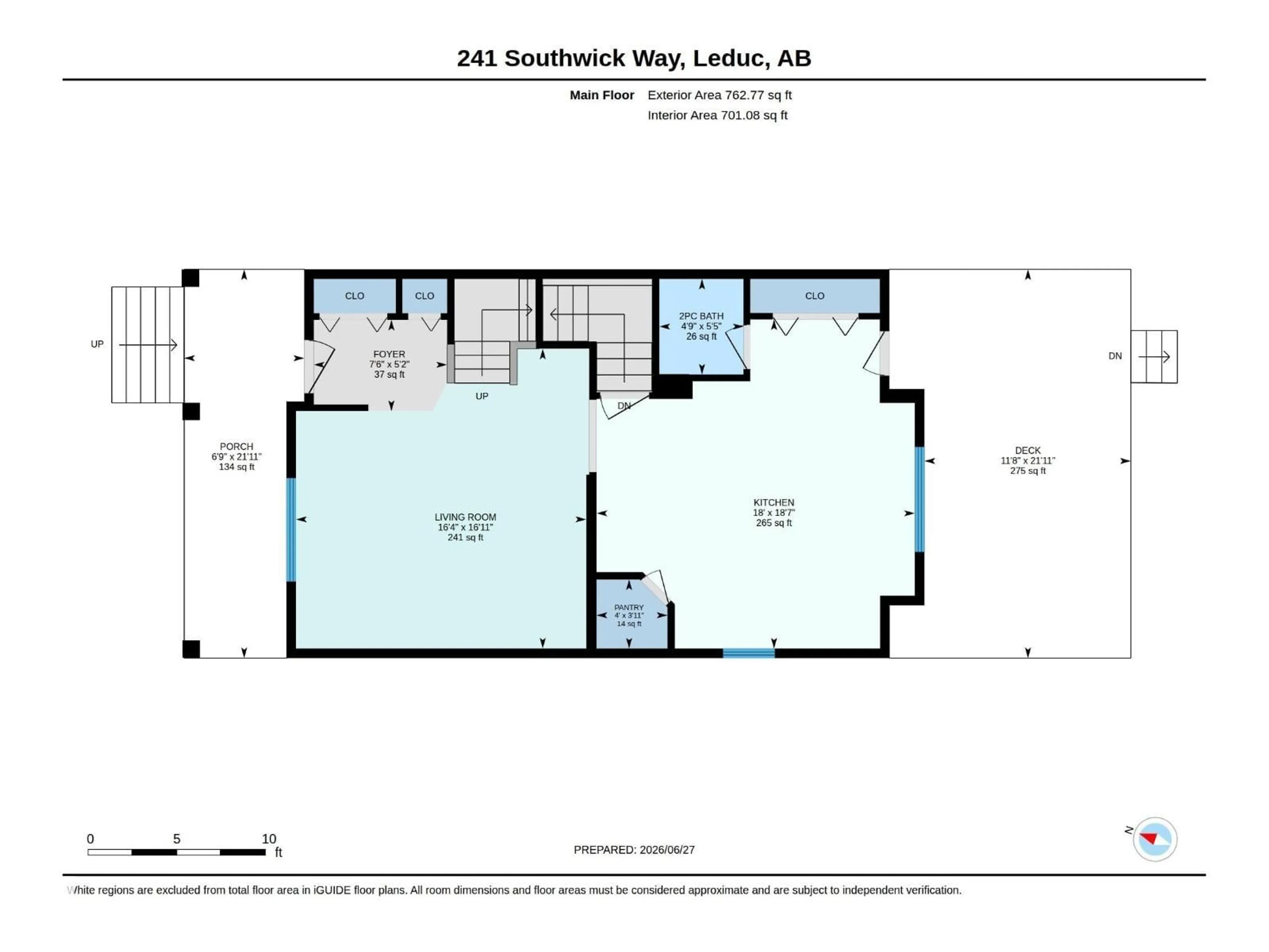 Floor plan for 241 SOUTHWICK WY, Leduc Alberta T9E6S6