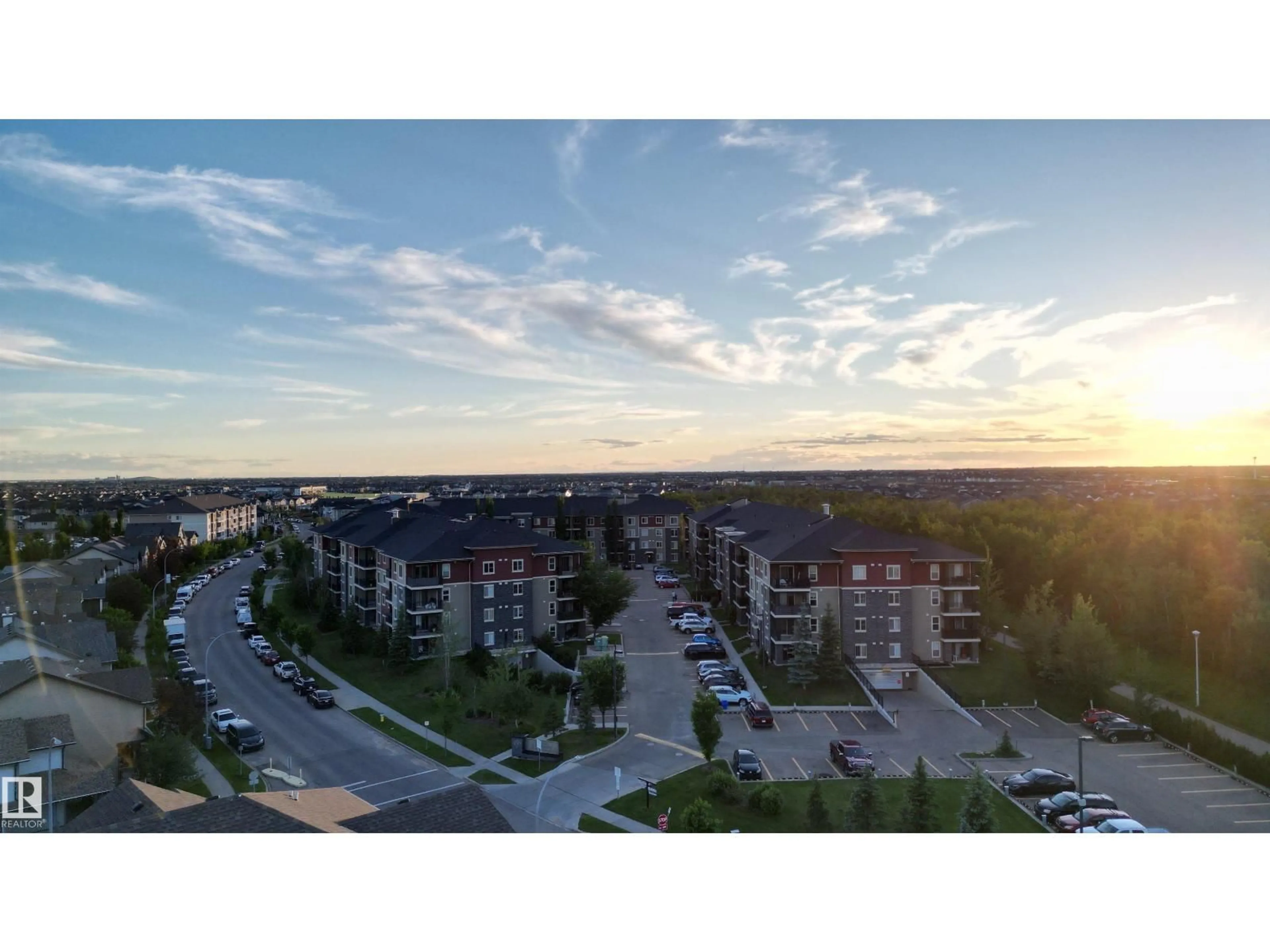 A pic from outside/outdoor area/front of a property/back of a property/a pic from drone, city buildings view from balcony for 114 - 1080 MCCONACHIE BV, Edmonton Alberta T5Y0X2
