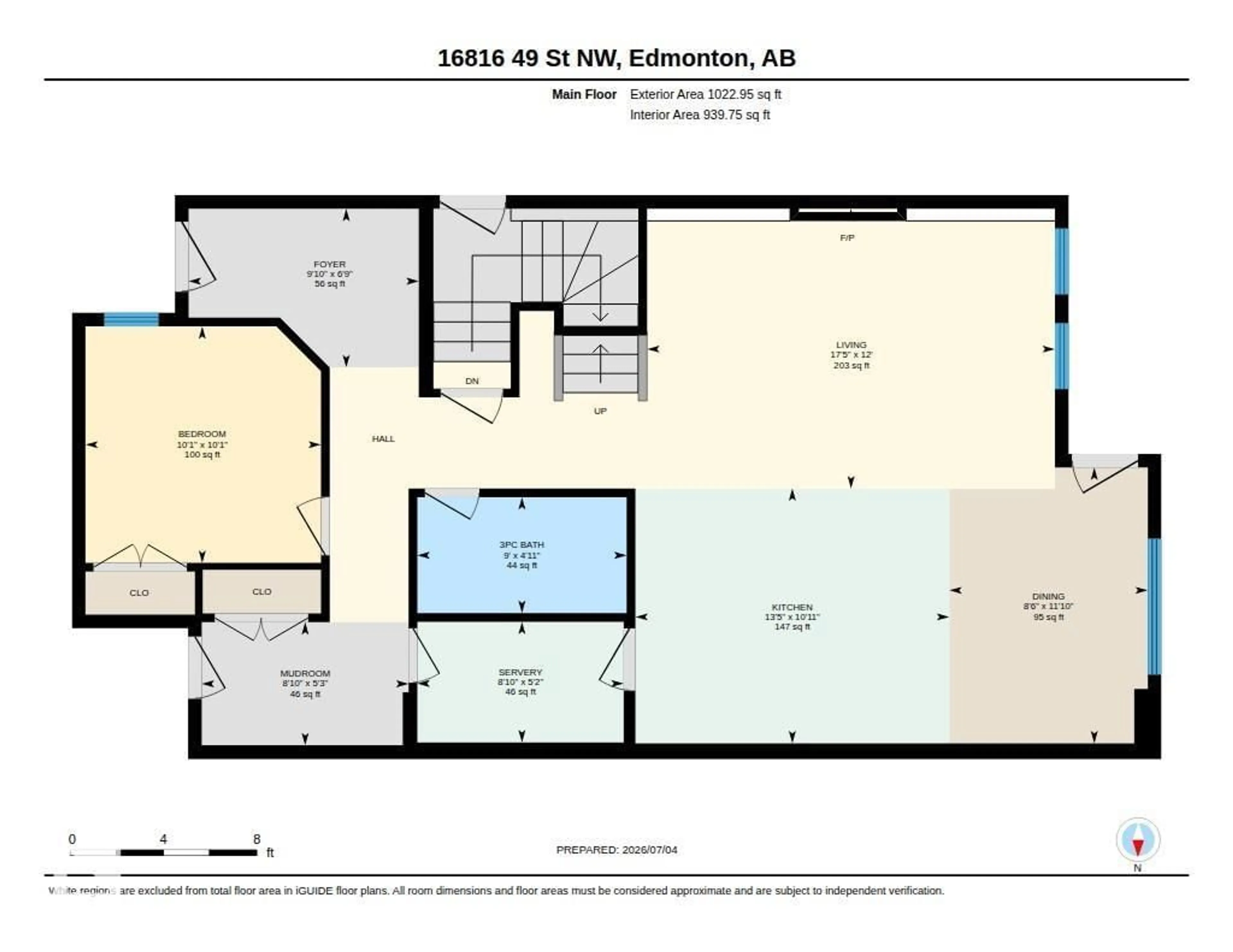 Floor plan for NW - 16816 49 ST, Edmonton Alberta T5Y4G9