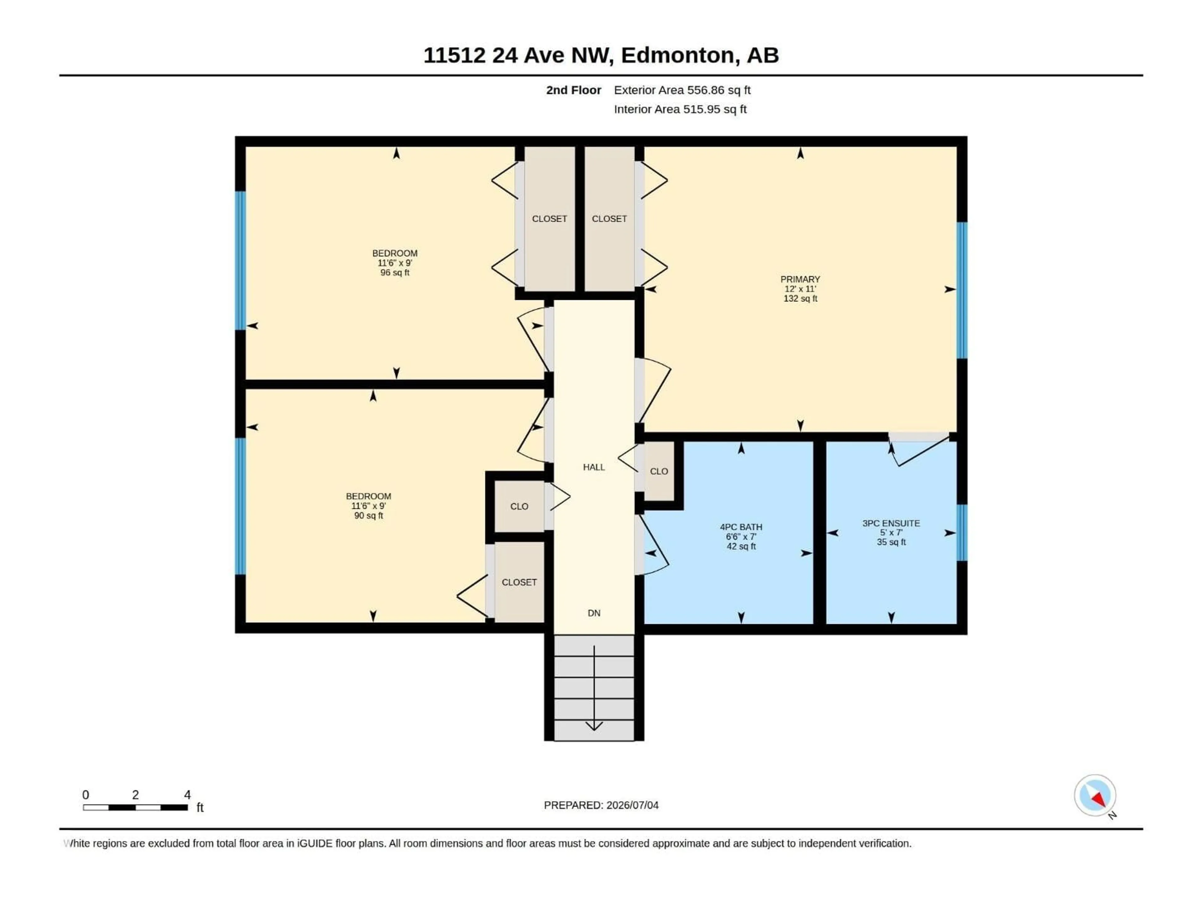 Floor plan for 11512 24 AV, Edmonton Alberta T6J3R7