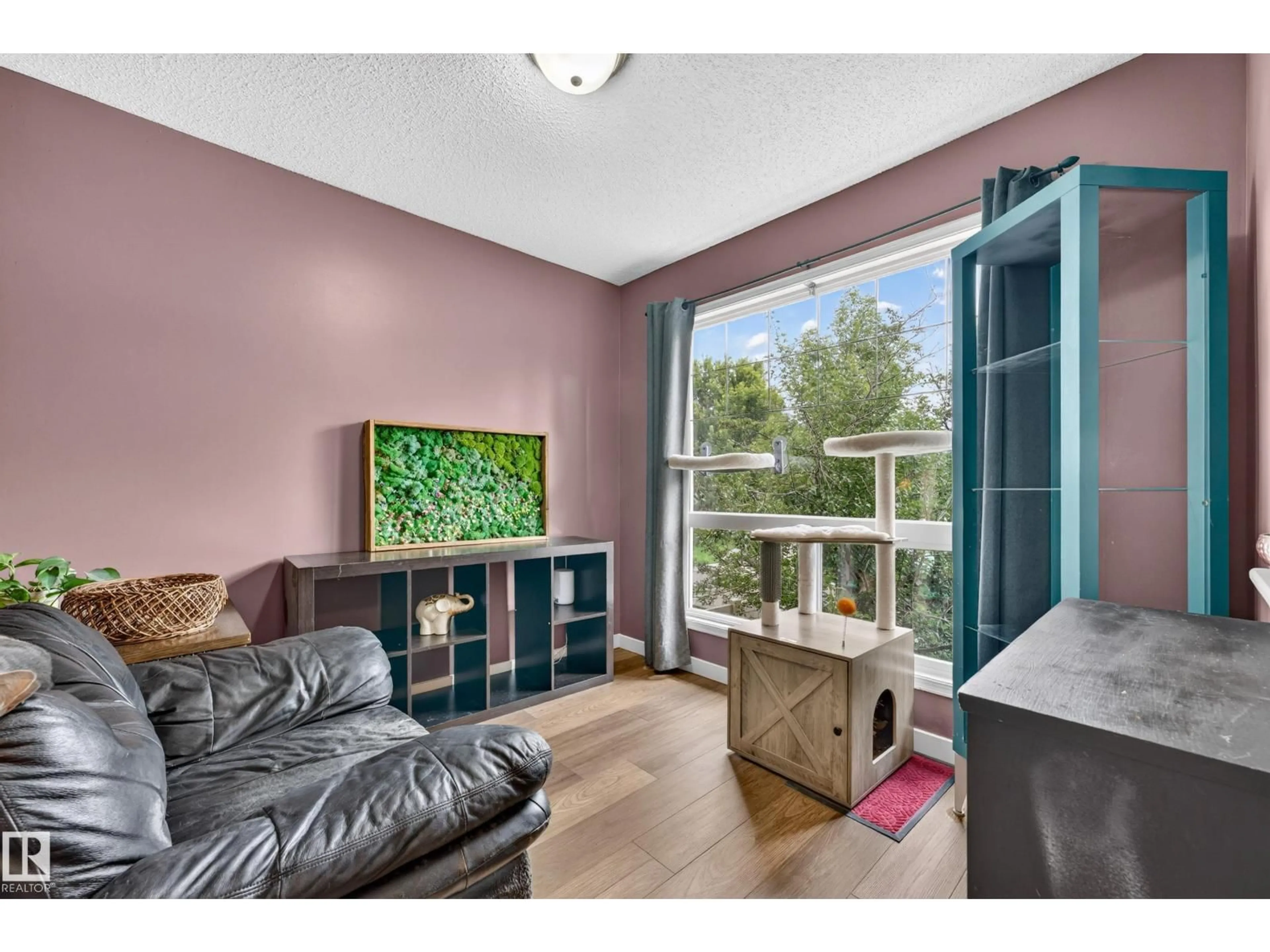 Living room with furniture, wood/laminate floor for 14 BIRCHGLEN CR, Leduc Alberta T9E0C5