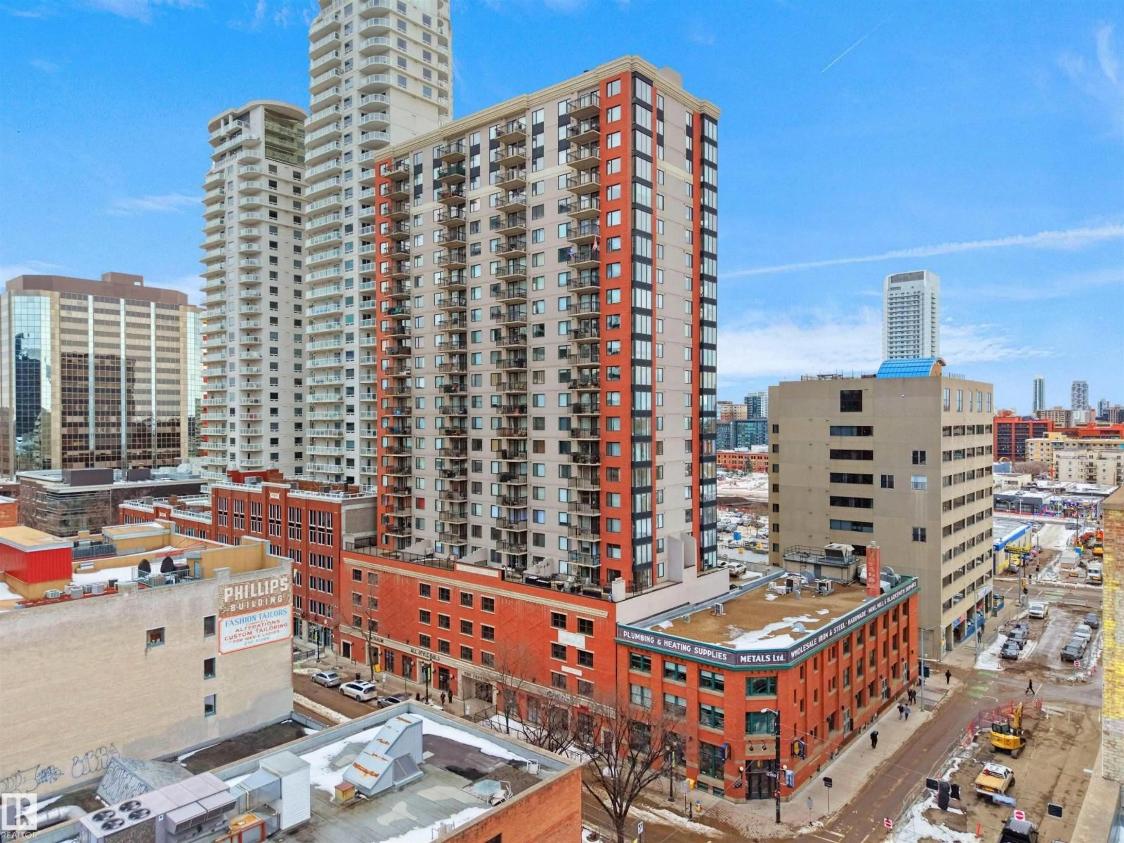 A pic from outside/outdoor area/front of a property/back of a property/a pic from drone, city buildings view from balcony for 10180 NW - 1604 104 ST, Edmonton Alberta T5J1A7