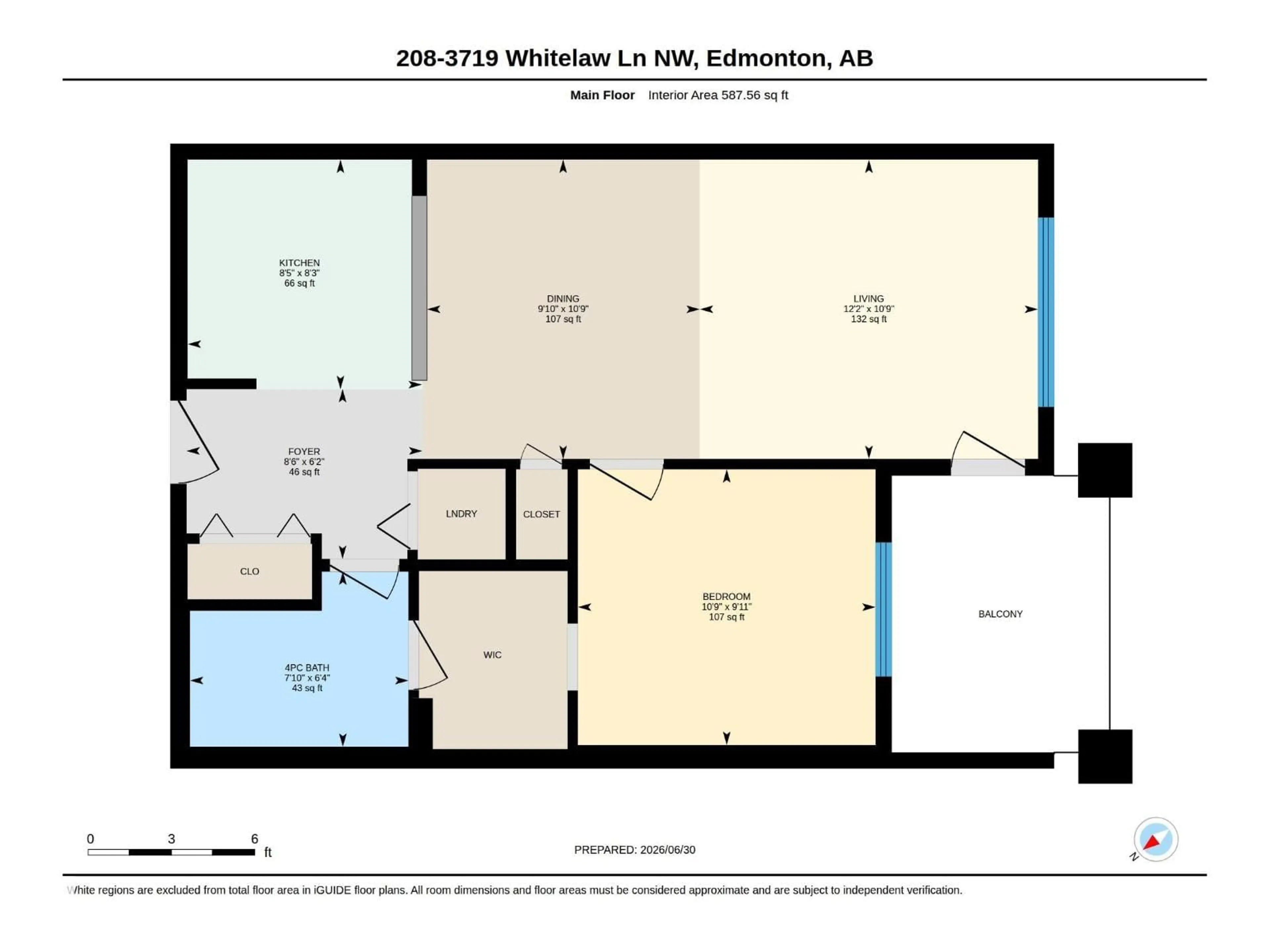 Floor plan for #208 - 3719 WHITELAW LN, Edmonton Alberta T6W2C3