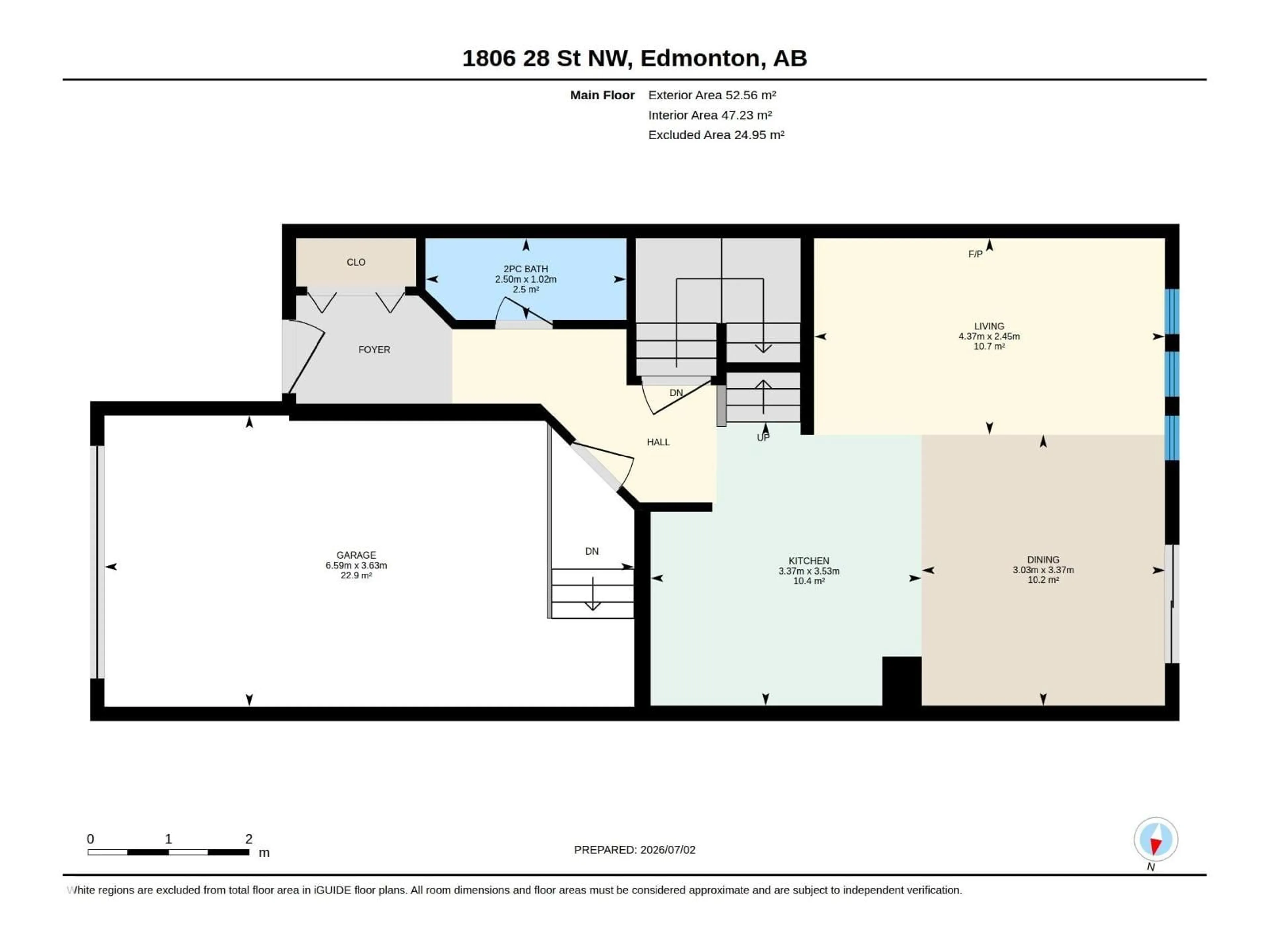Floor plan for NW - 1806 28 ST, Edmonton Alberta T6T0S7