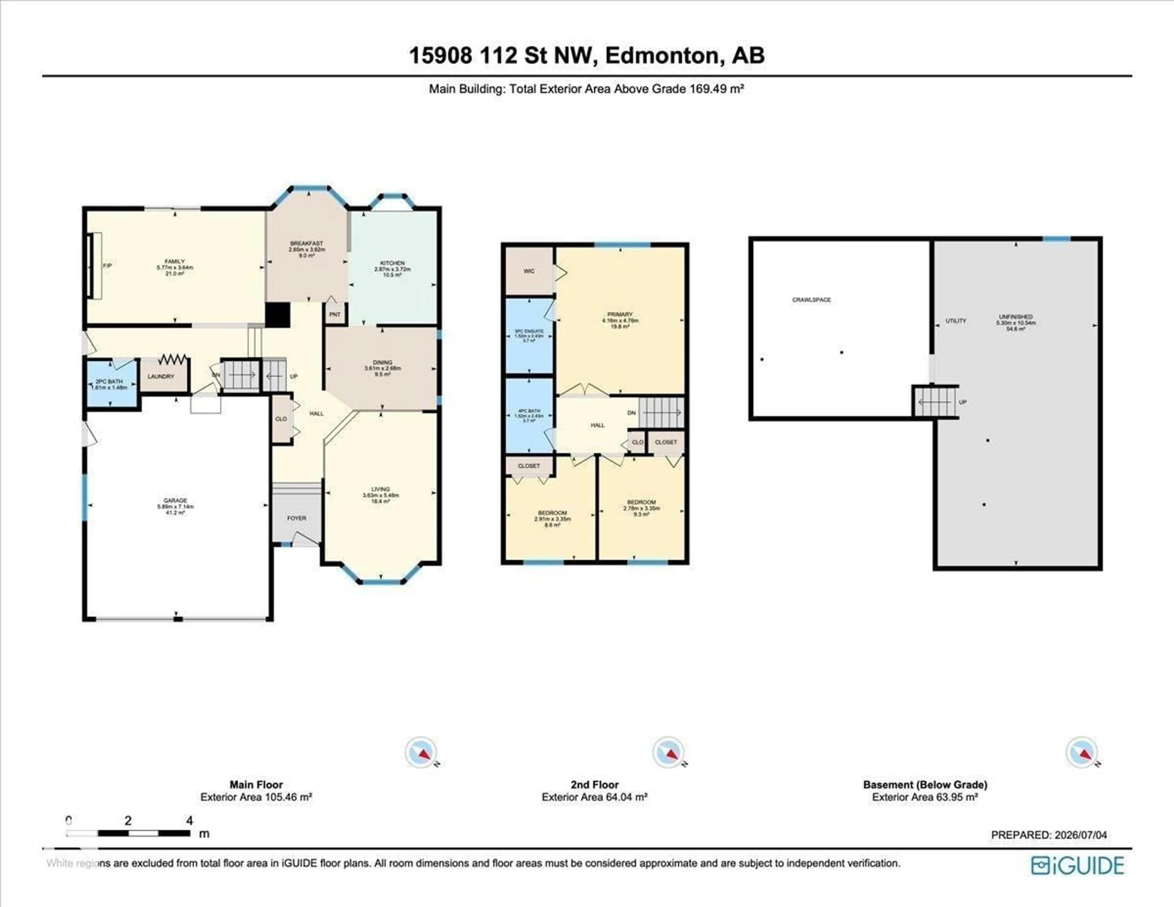 Floor plan for NW - 15908 112 ST, Edmonton Alberta T5X4S8
